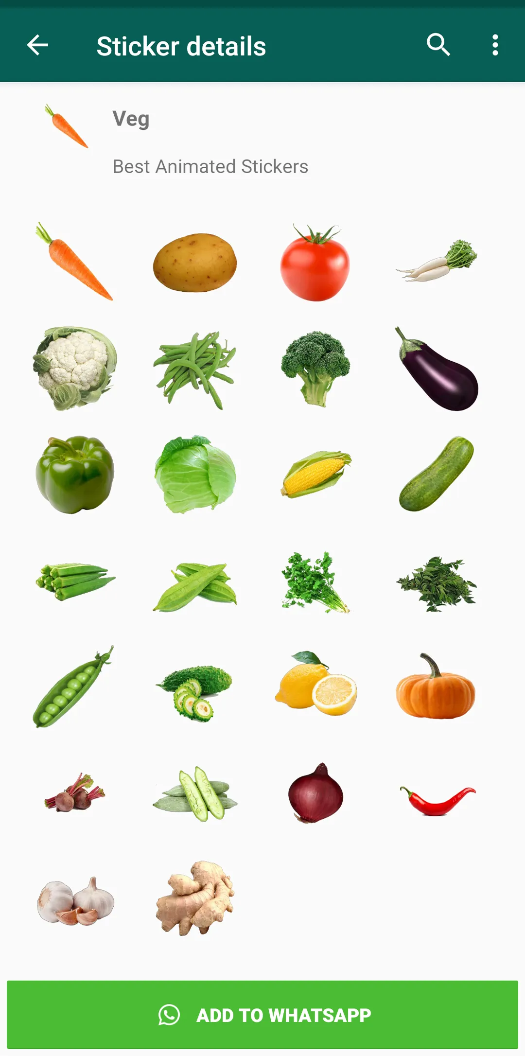 Vegetable Sticker for WhatsApp | Indus Appstore | Screenshot