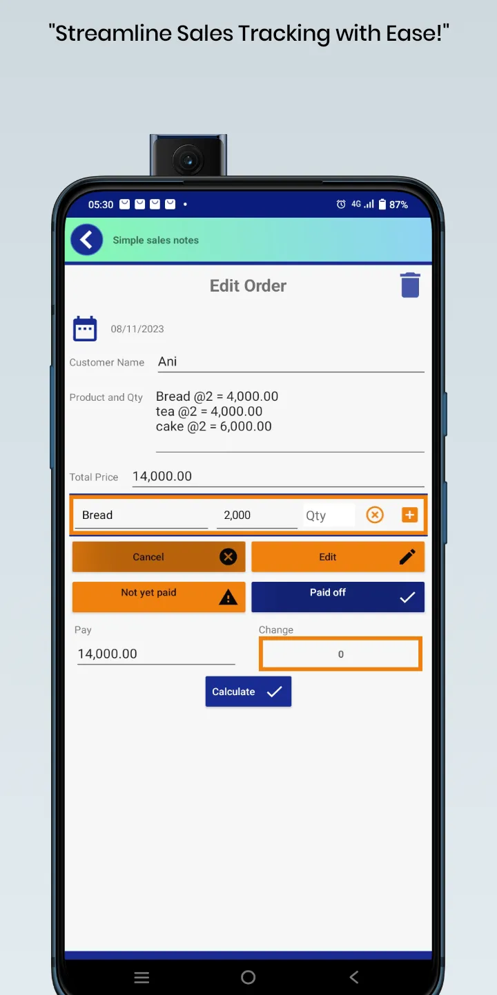 Simple Sales Notes | Indus Appstore | Screenshot