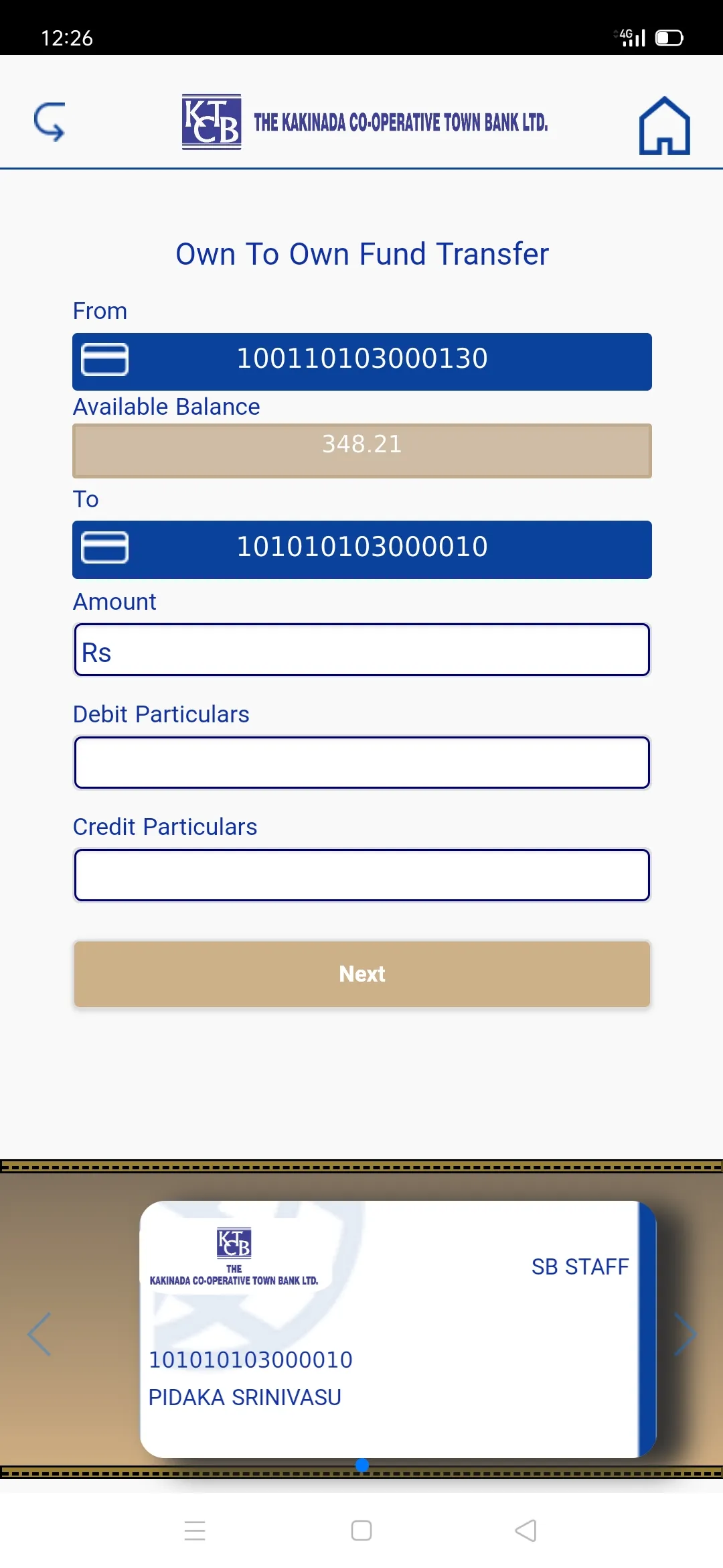 KAKINADA TOWN BANK MOBILE APP | Indus Appstore | Screenshot