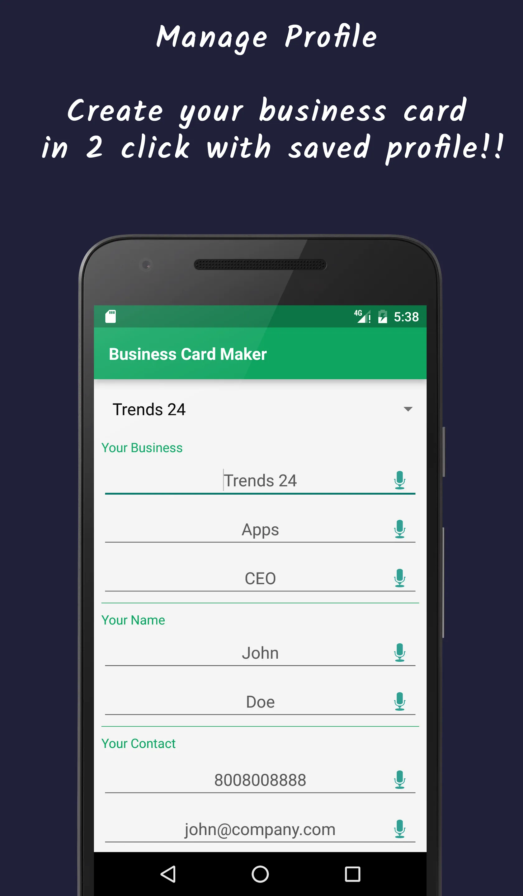 Business Card Maker - Visiting | Indus Appstore | Screenshot