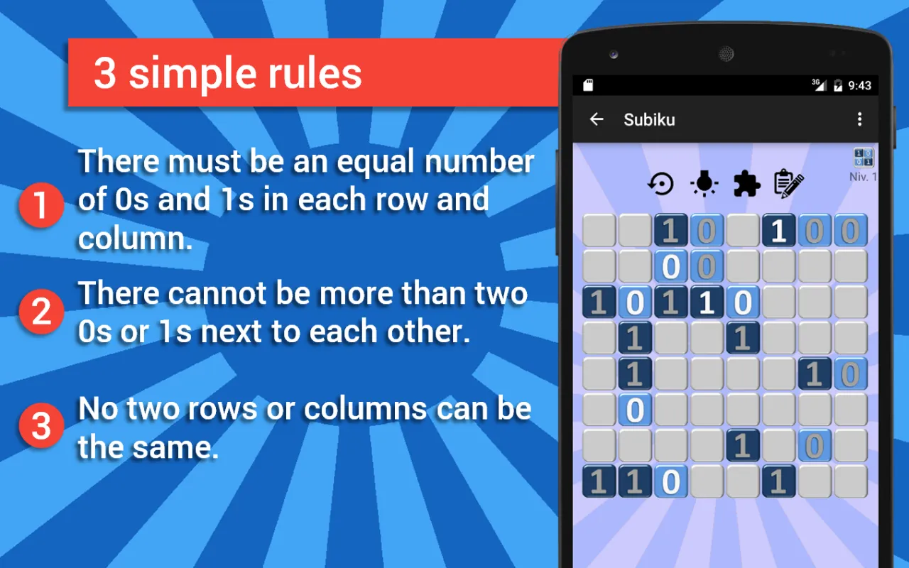 Subiku : the binary sudoku | Indus Appstore | Screenshot