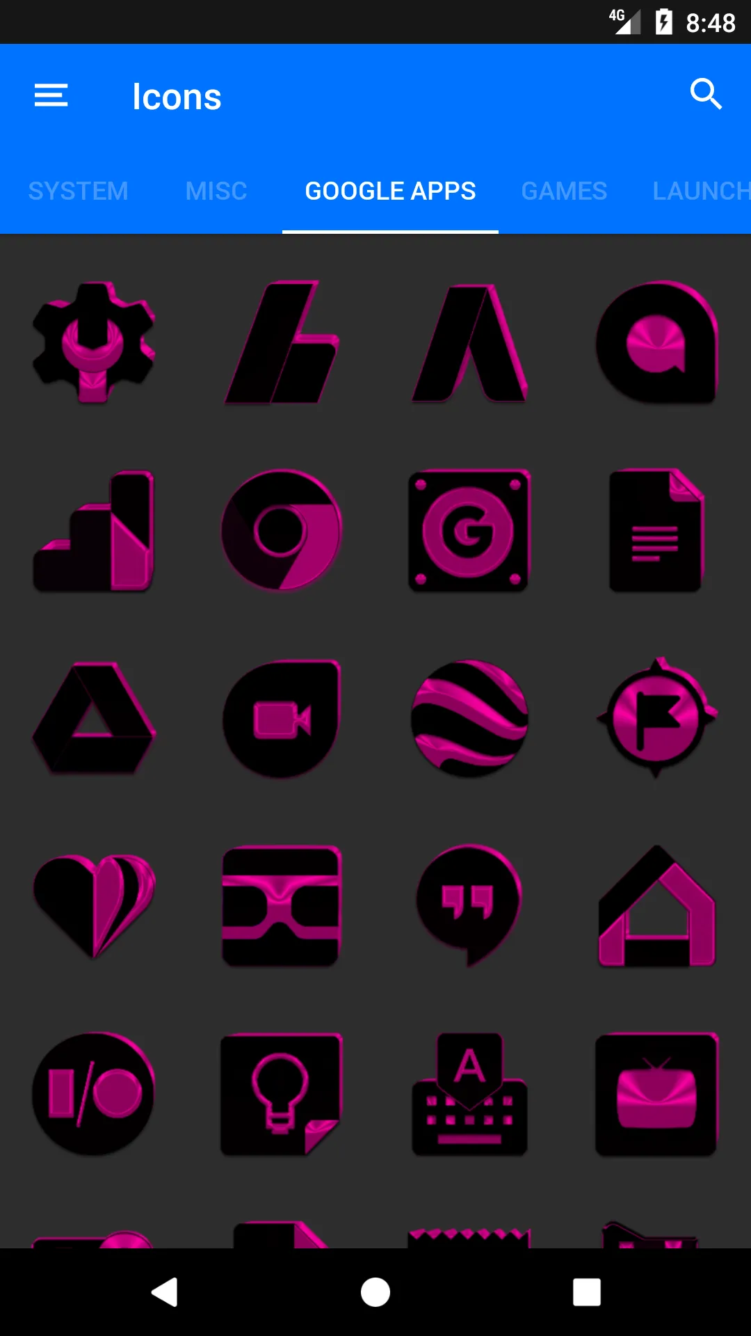 Black and Pink Icon Pack | Indus Appstore | Screenshot