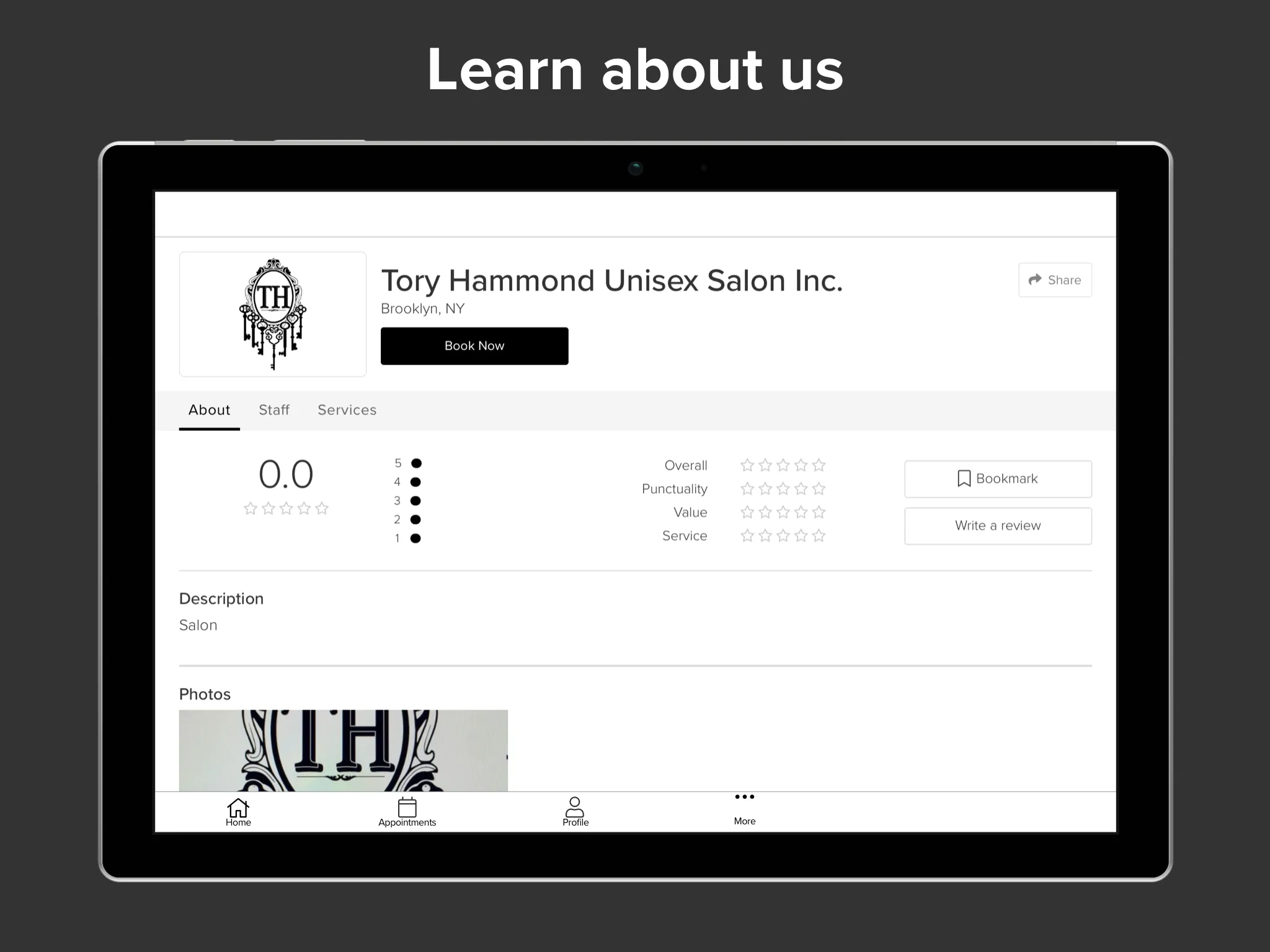 TORY HAMMOND UNISEX SALON INC | Indus Appstore | Screenshot