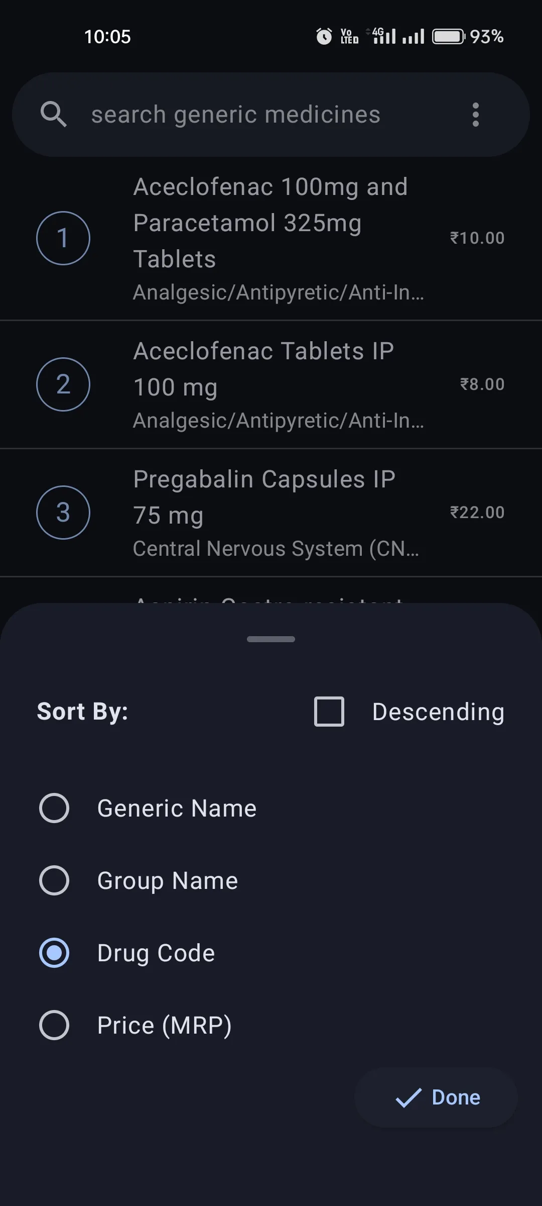 GenericMeds (Generic List) | Indus Appstore | Screenshot