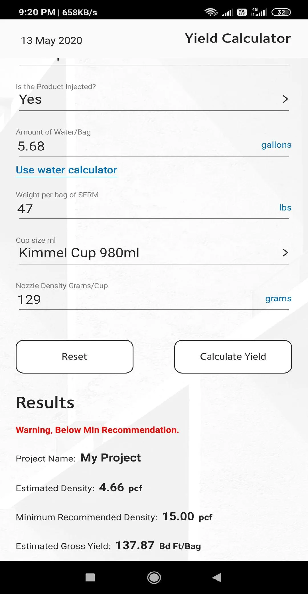 Monokote® Yield Calc | Indus Appstore | Screenshot