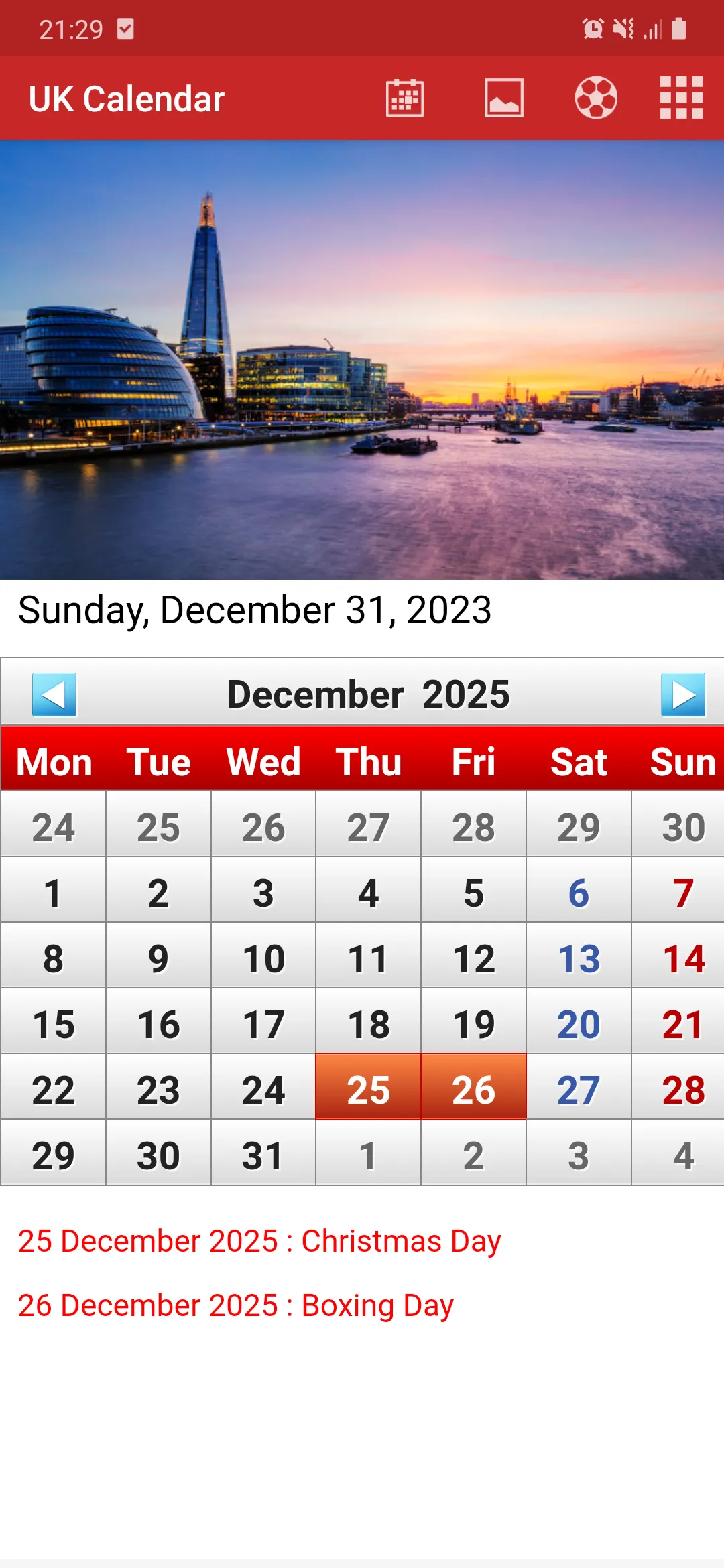 UK Calendar 2025 | Indus Appstore | Screenshot