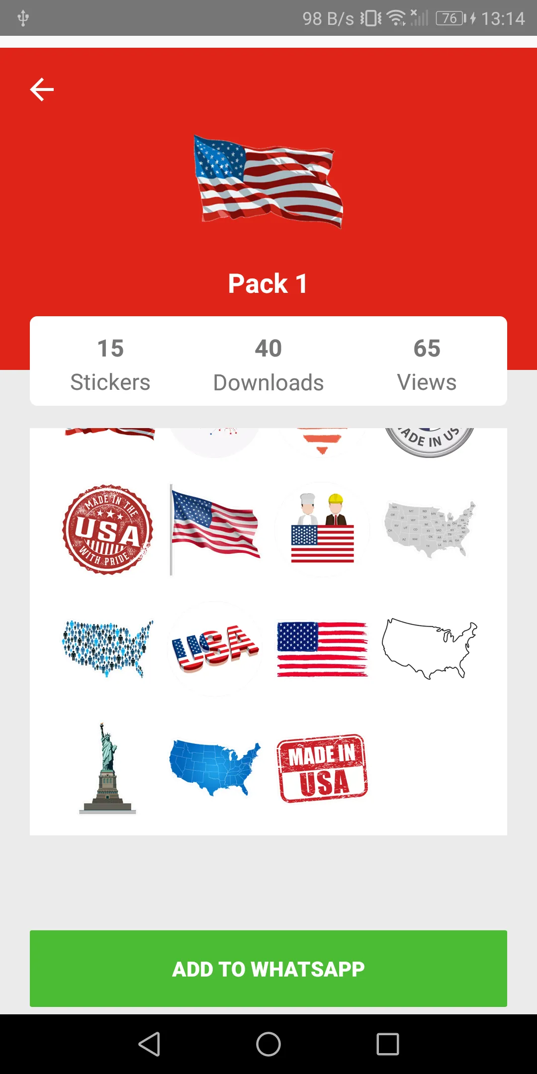 USA Stickers for WhatsApp | Indus Appstore | Screenshot