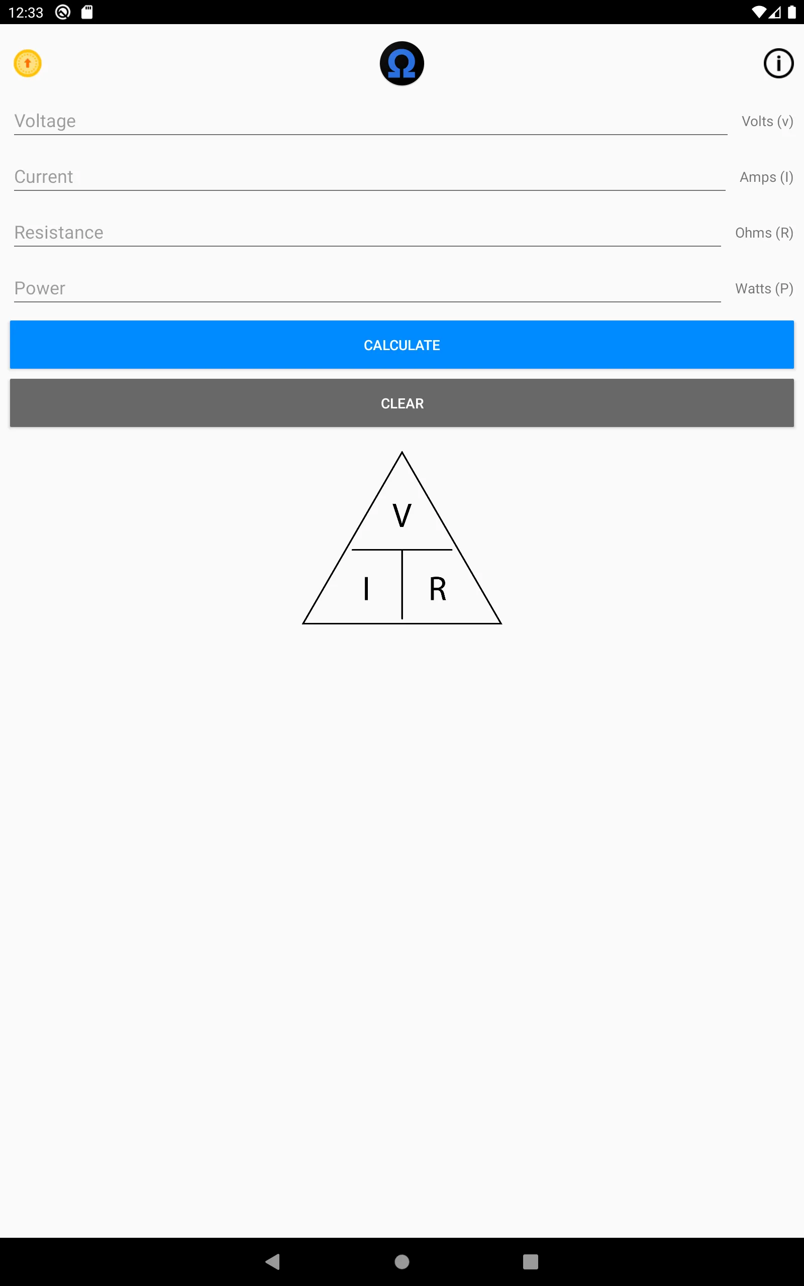 Ohms Law Calculator | Indus Appstore | Screenshot