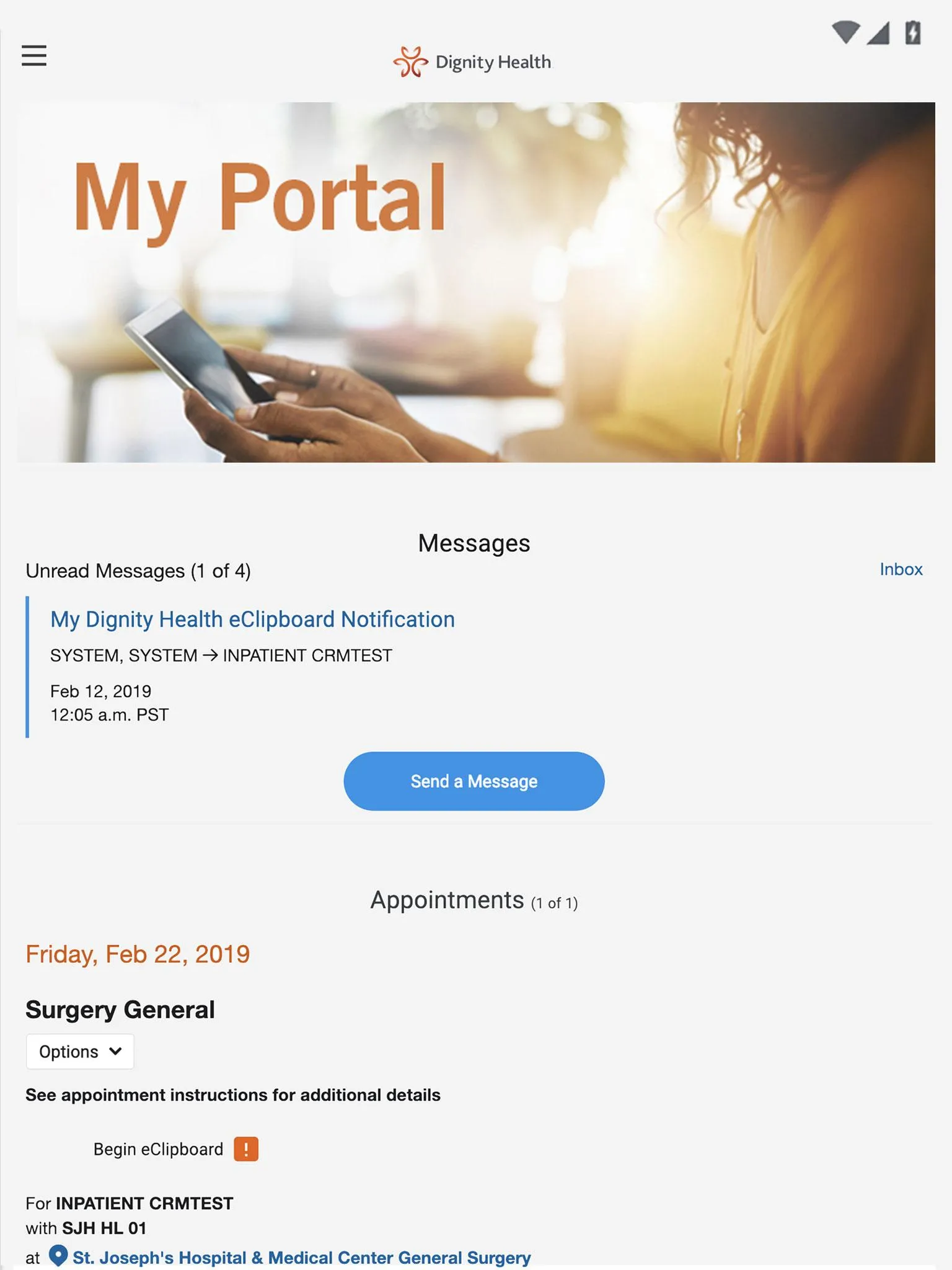 my portal. by Dignity Health | Indus Appstore | Screenshot