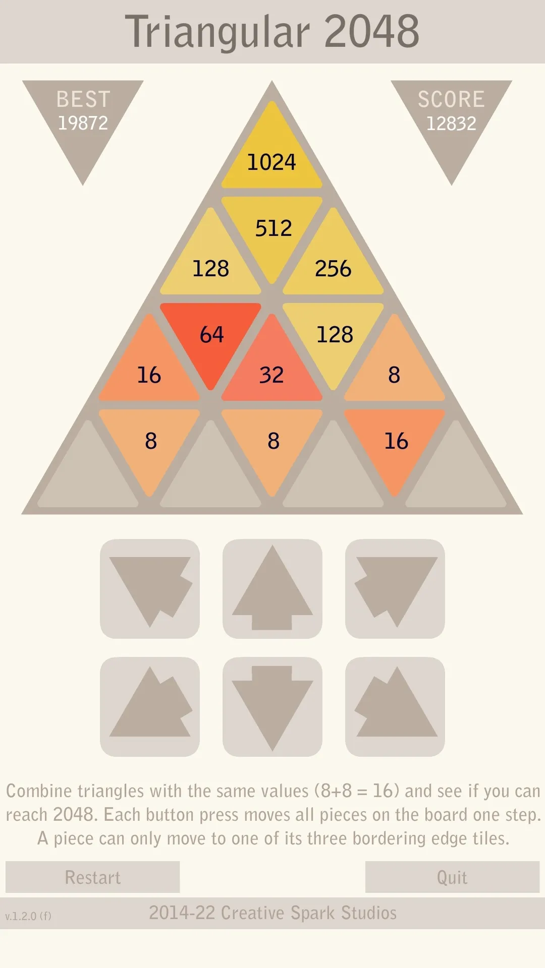 Triangular 2048 - Logic Puzzle | Indus Appstore | Screenshot