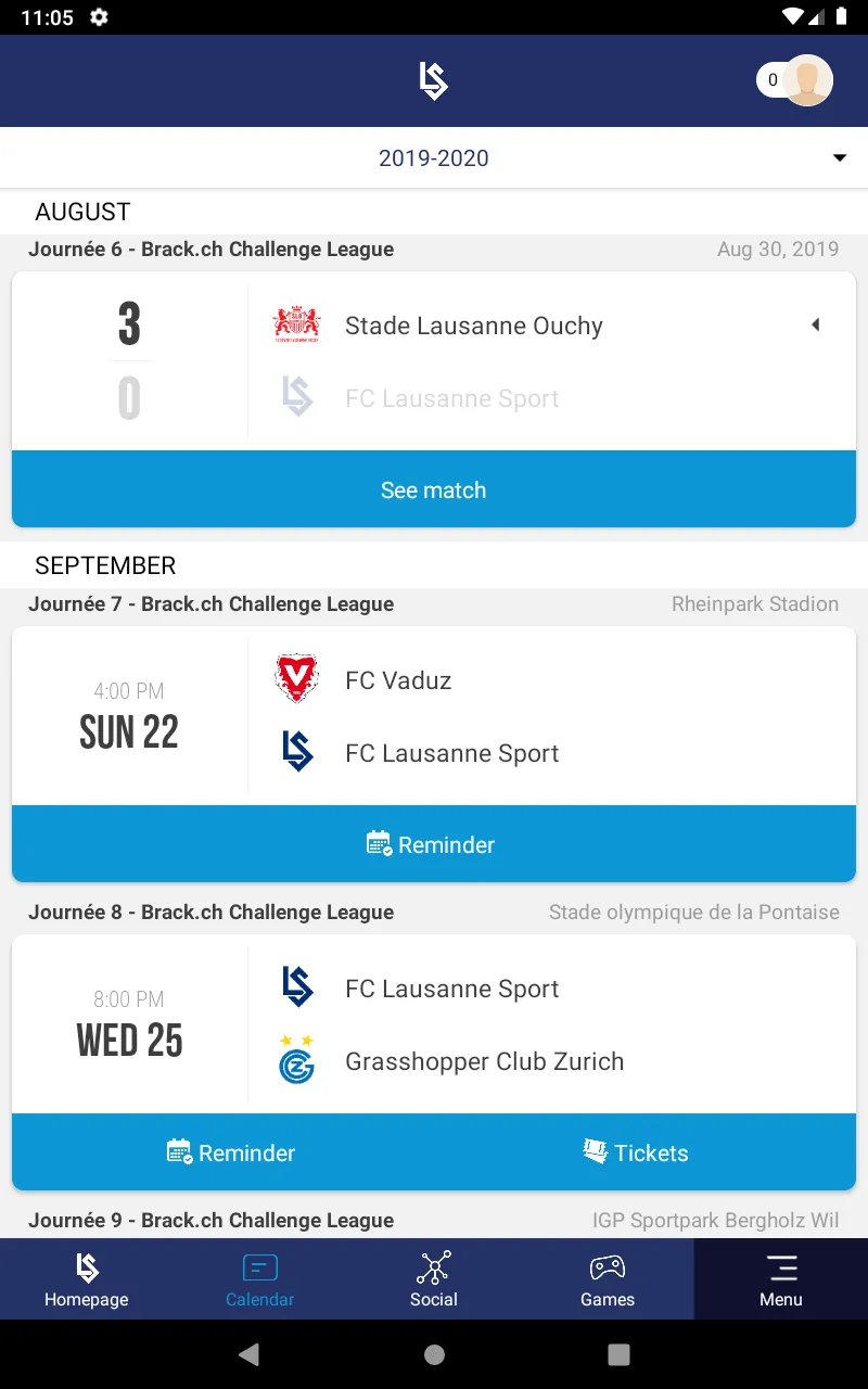 FC Lausanne-Sport | Indus Appstore | Screenshot