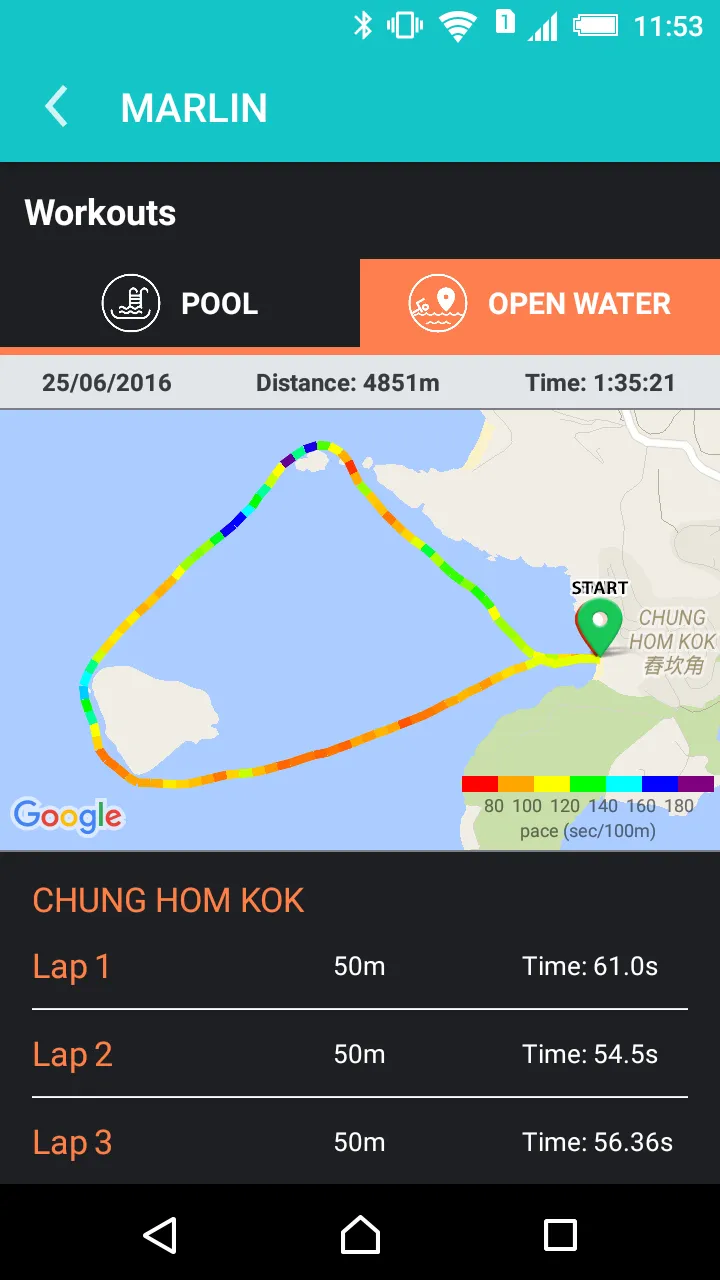 Marlin - The GPS Swim Meter | Indus Appstore | Screenshot