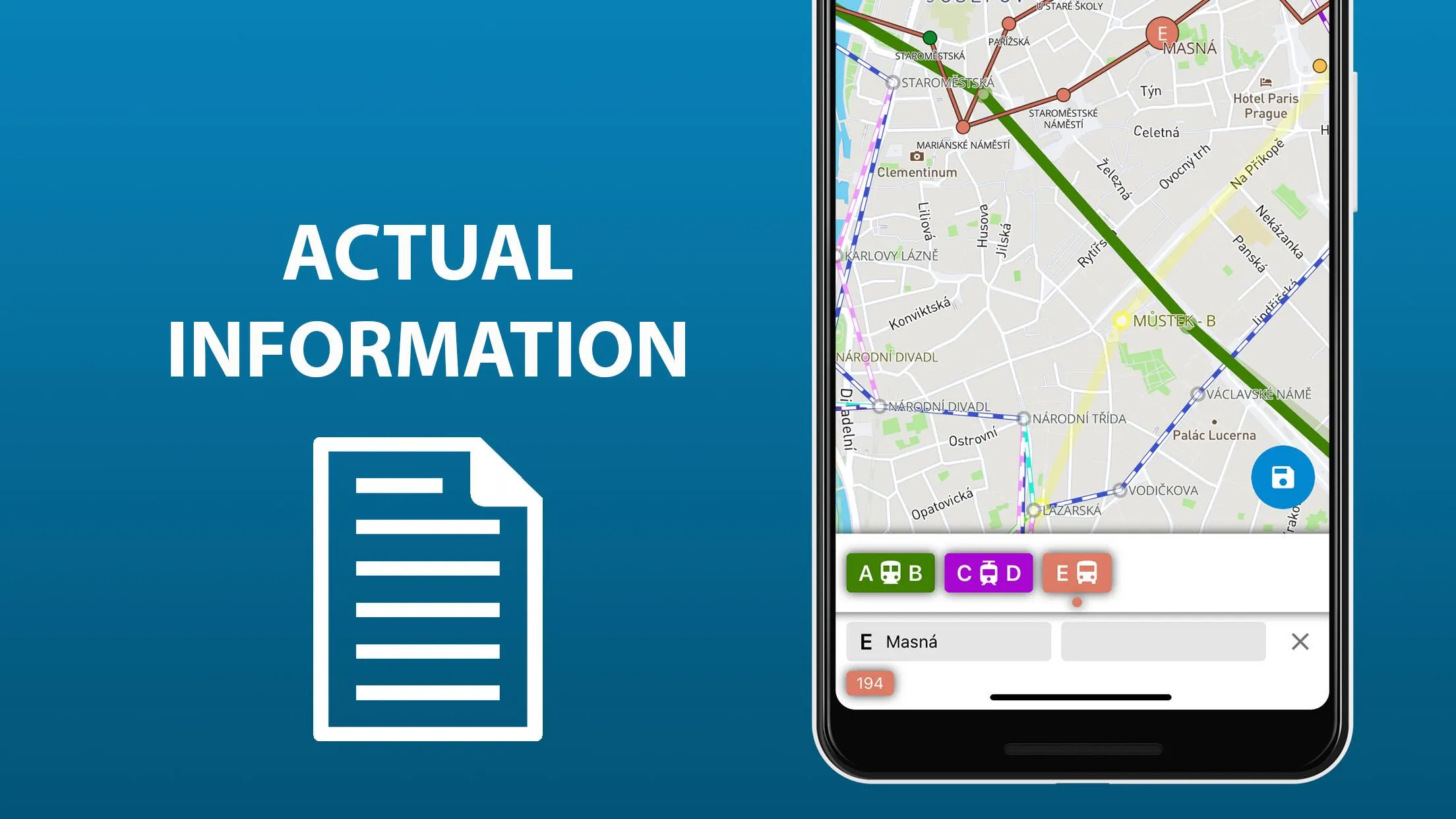 Public transport map Prague | Indus Appstore | Screenshot