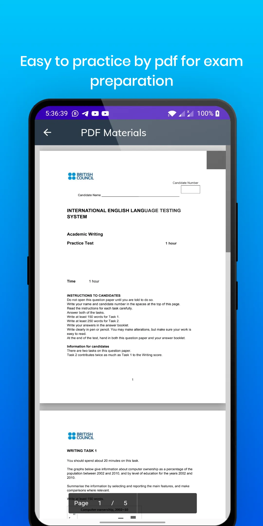 IELTS Practice - PDF for IELTS | Indus Appstore | Screenshot