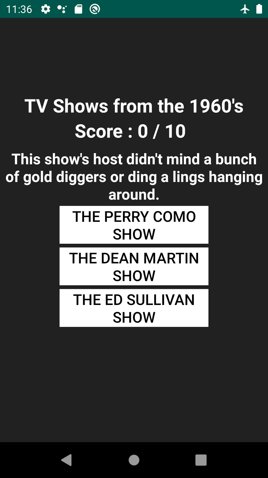 Television Trivia | Indus Appstore | Screenshot