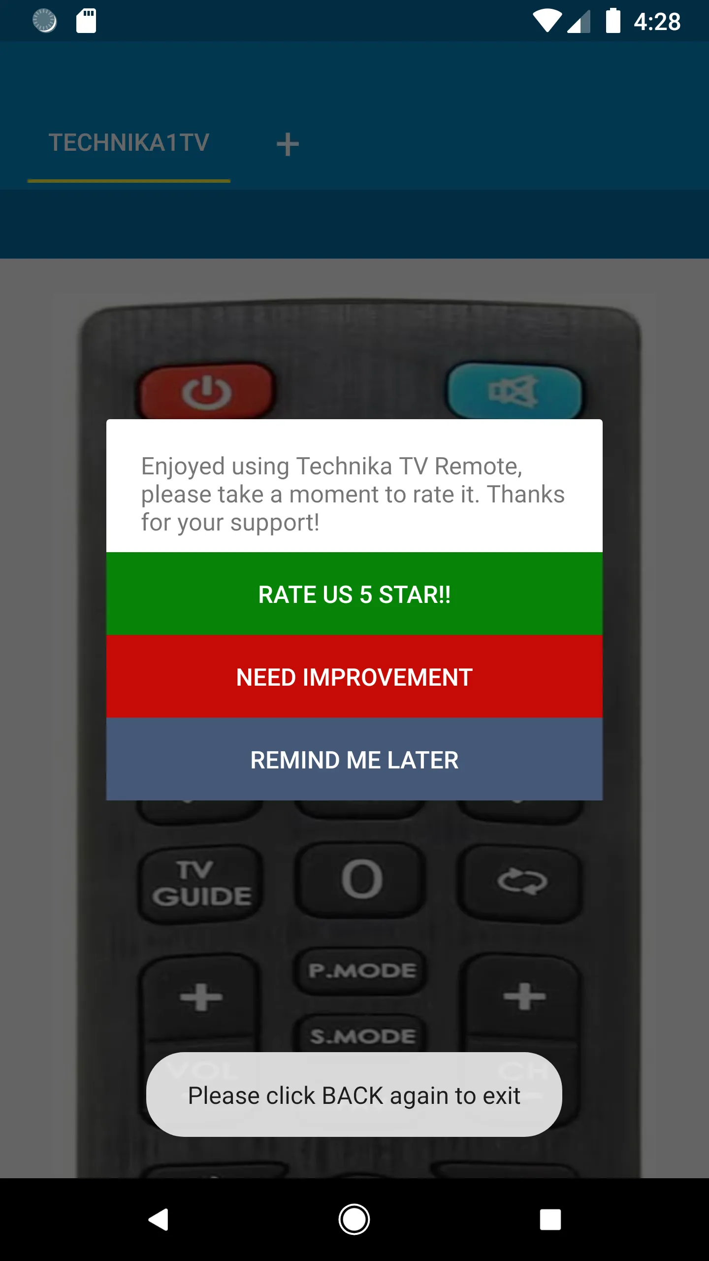 Technika TV Remote Control | Indus Appstore | Screenshot