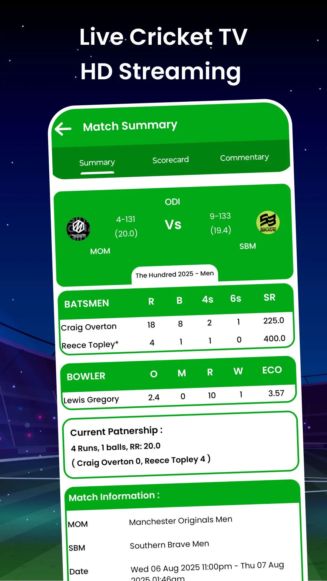 Live Cricket TV HD Streaming | Indus Appstore | Screenshot