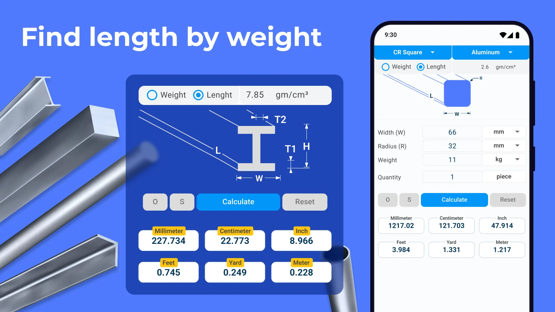 Metal Weight Calculator | Indus Appstore | Screenshot