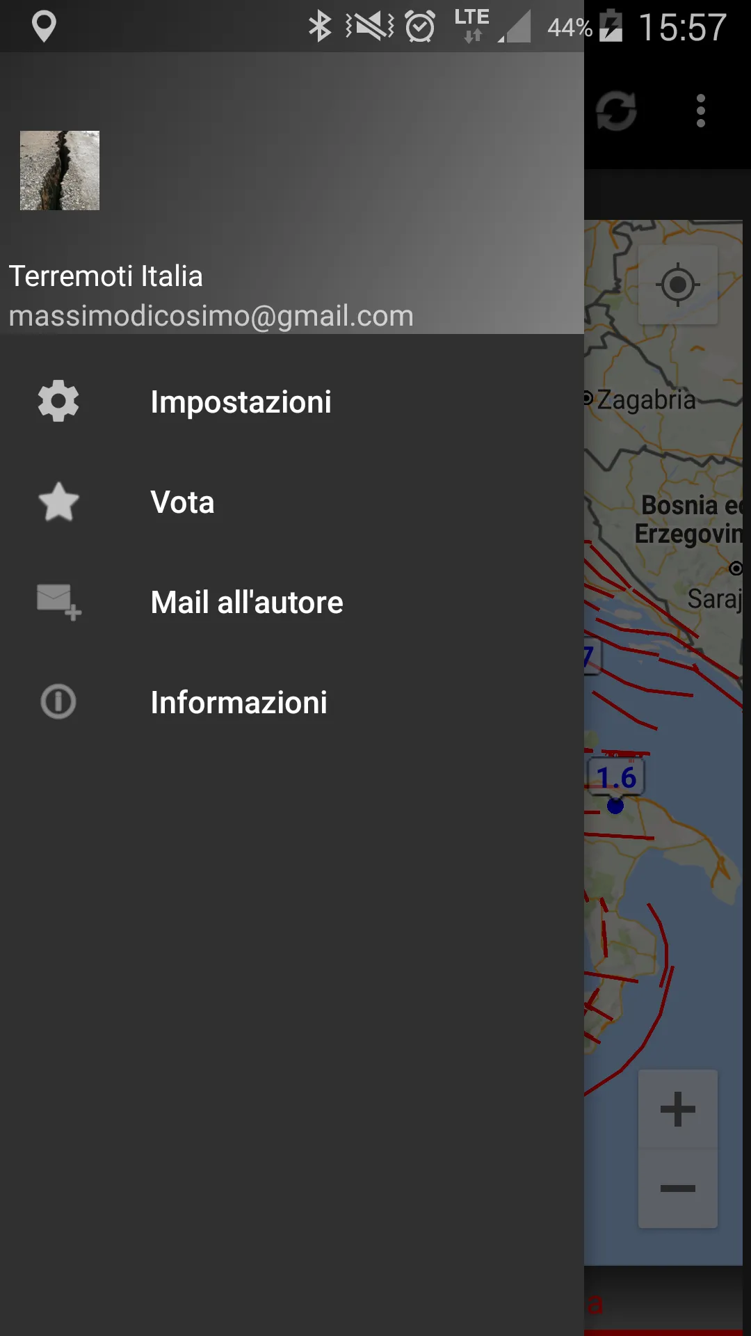 Terremoti Italia | Indus Appstore | Screenshot