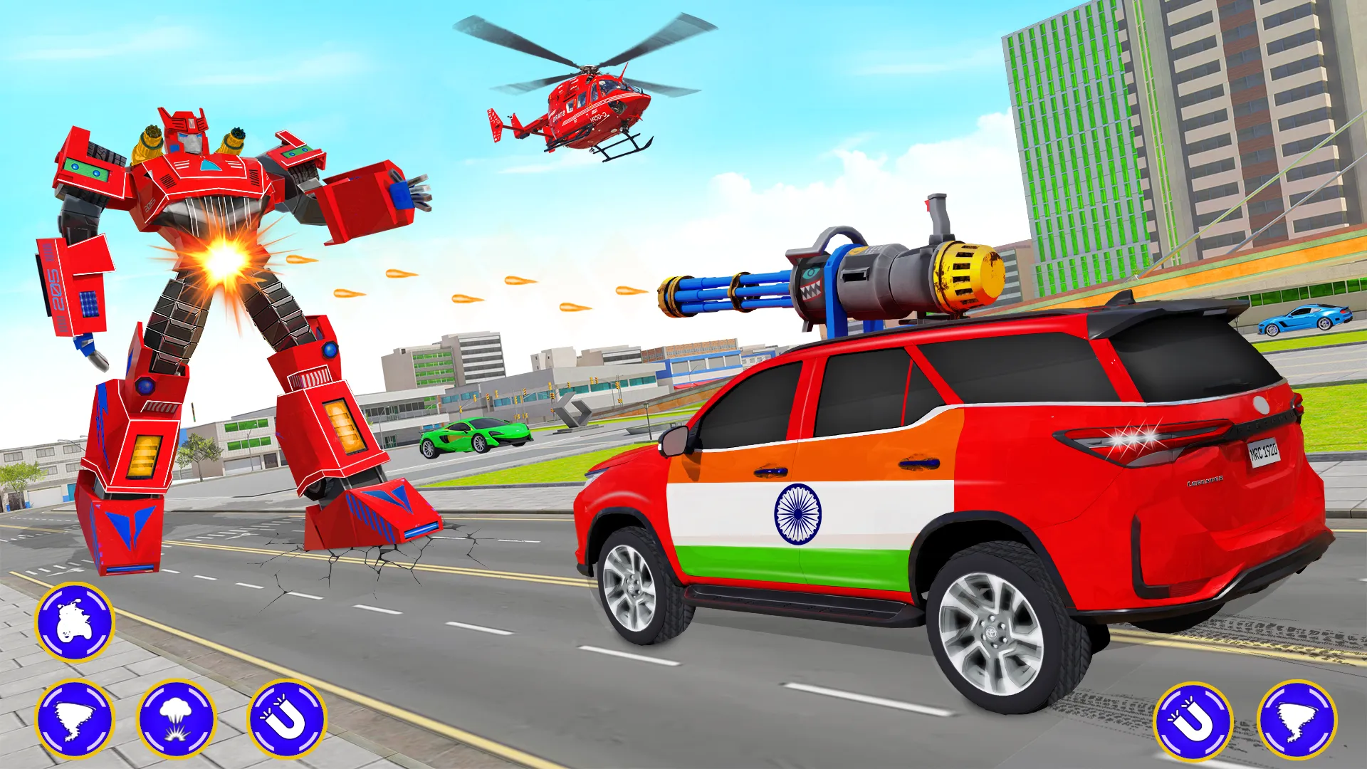Flying Prado Car Robot Game | Indus Appstore | Screenshot