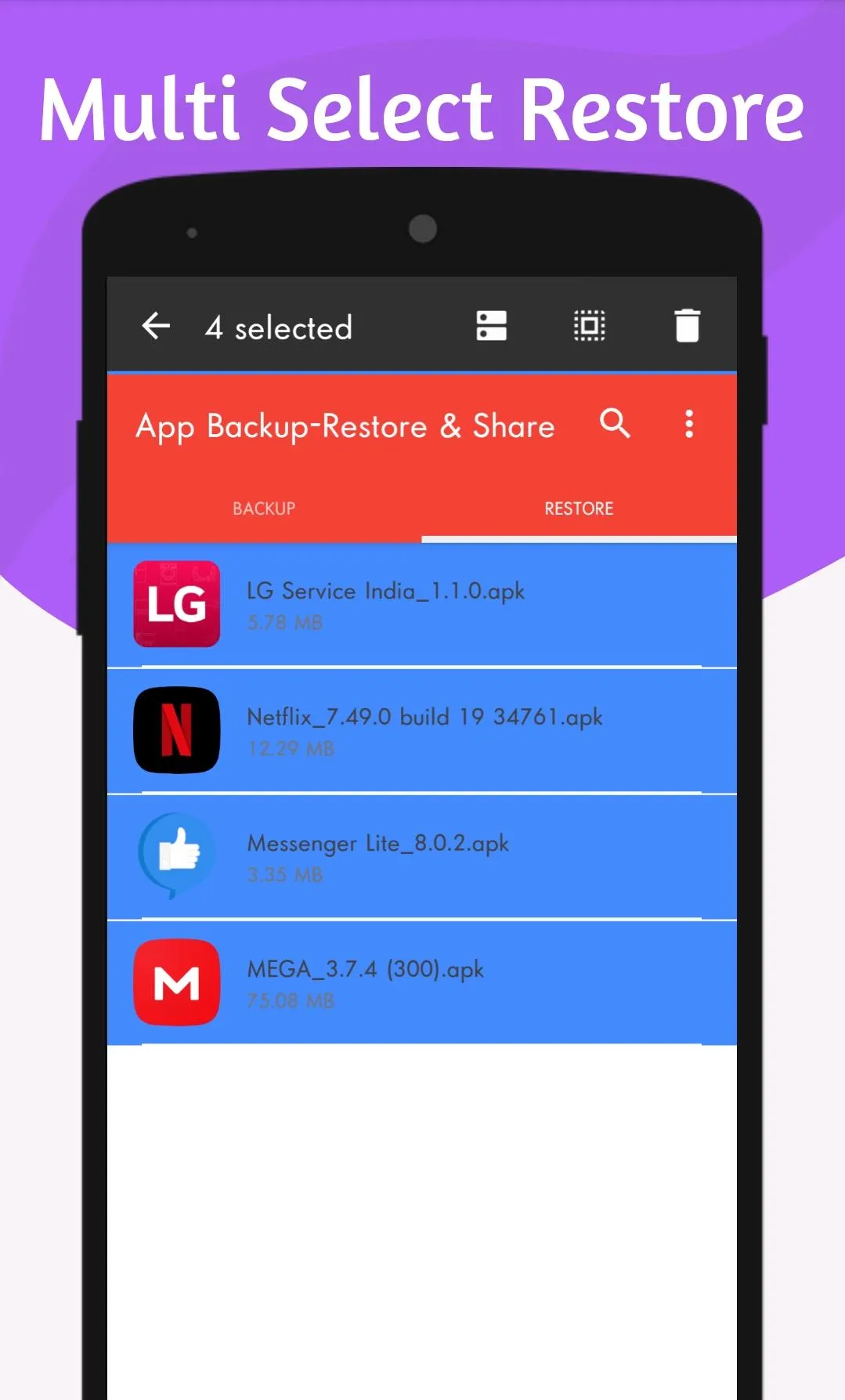 APK Backup | Restore & Share | Indus Appstore | Screenshot