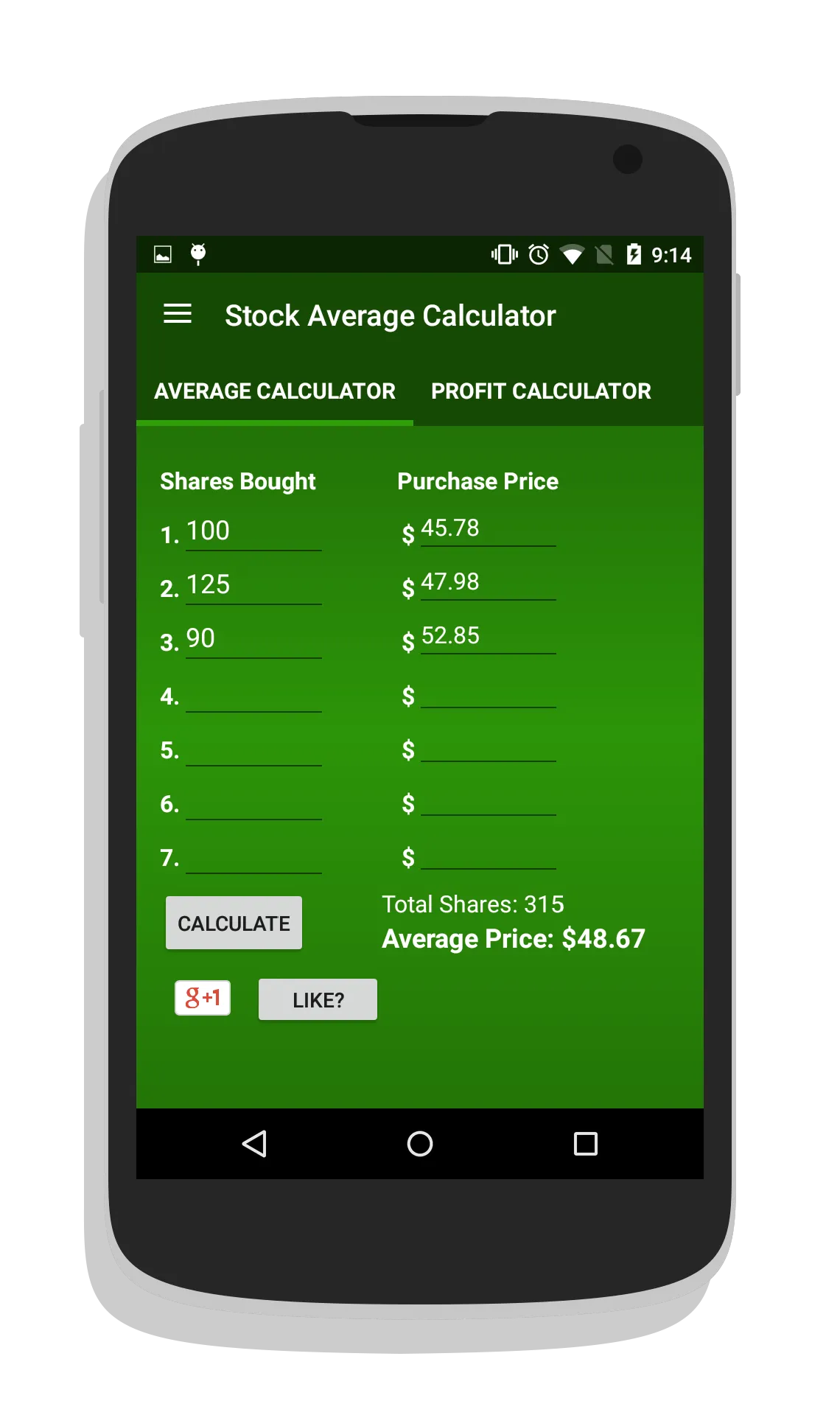 Stock Average Calculator | Indus Appstore | Screenshot