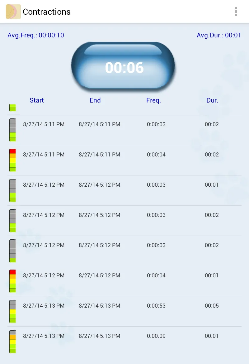 My Contractions Tracker | Indus Appstore | Screenshot