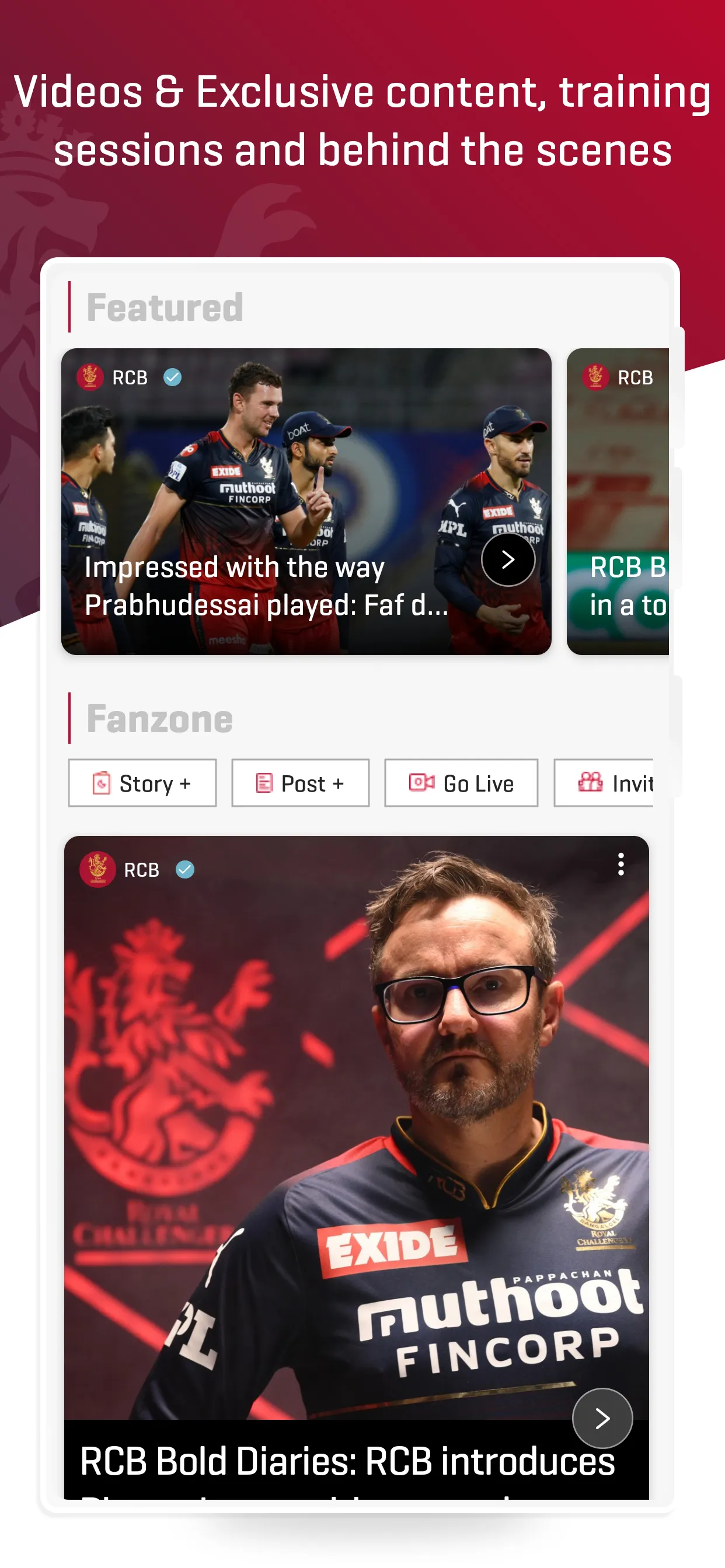 RCB Official- Live IPL Cricket | Indus Appstore | Screenshot