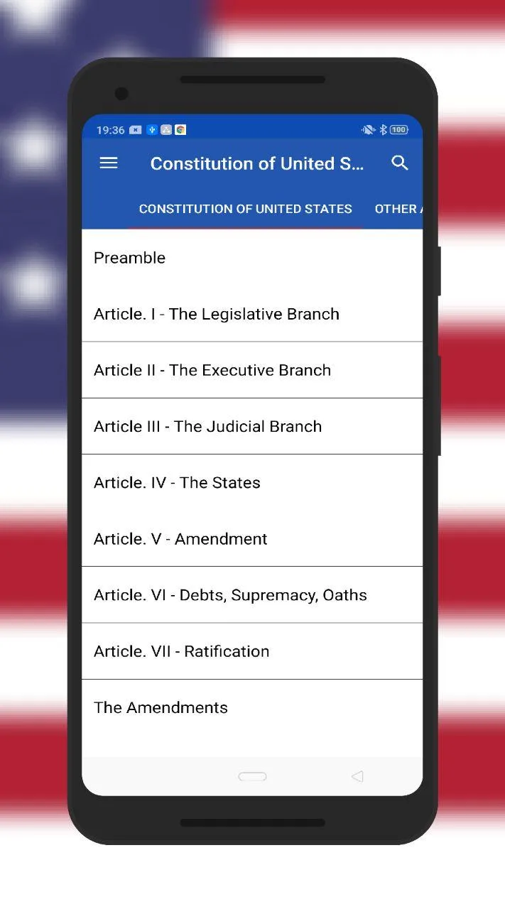 USA Constitution - Text Guide | Indus Appstore | Screenshot