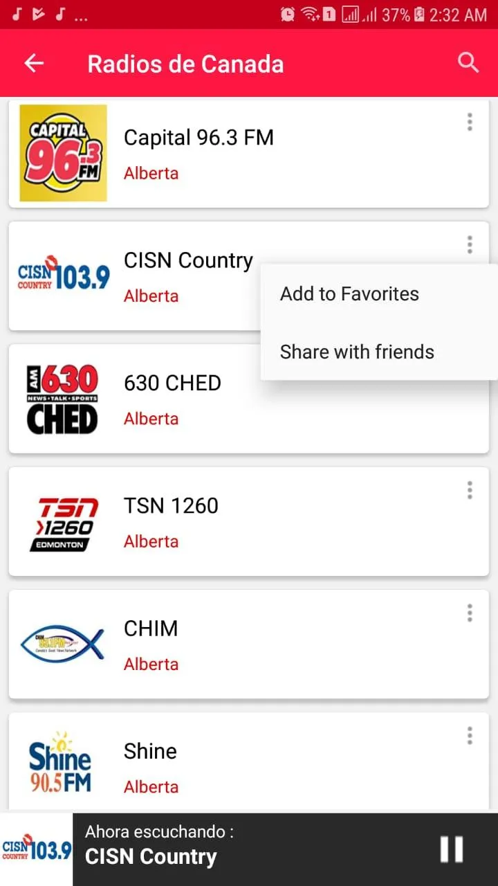 Canada Radio | Indus Appstore | Screenshot