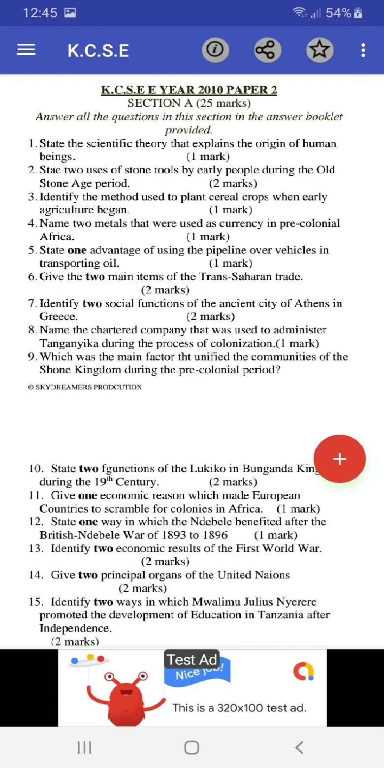 Kcse 2010: past papers. | Indus Appstore | Screenshot