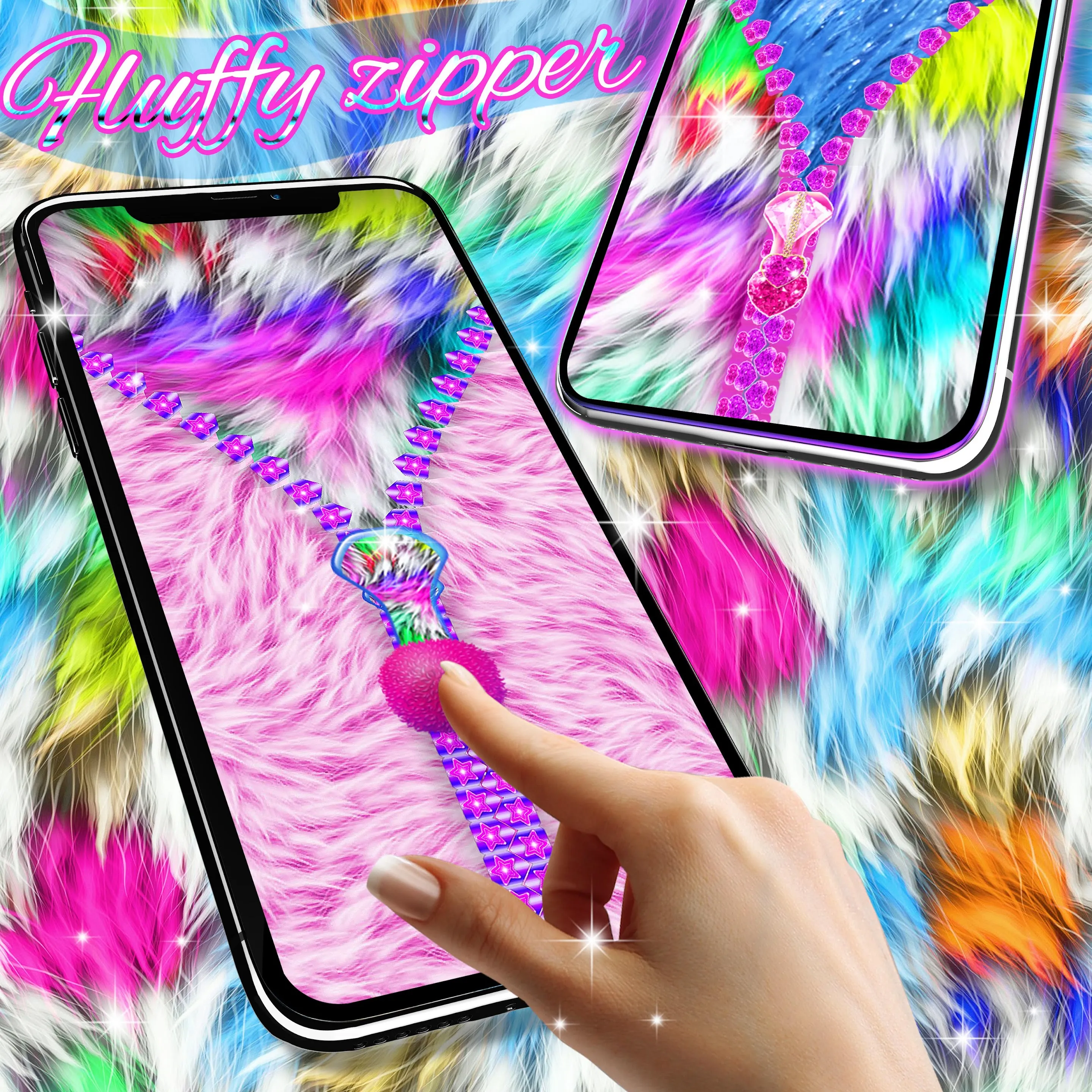 Fluffy zipper lock screen | Indus Appstore | Screenshot