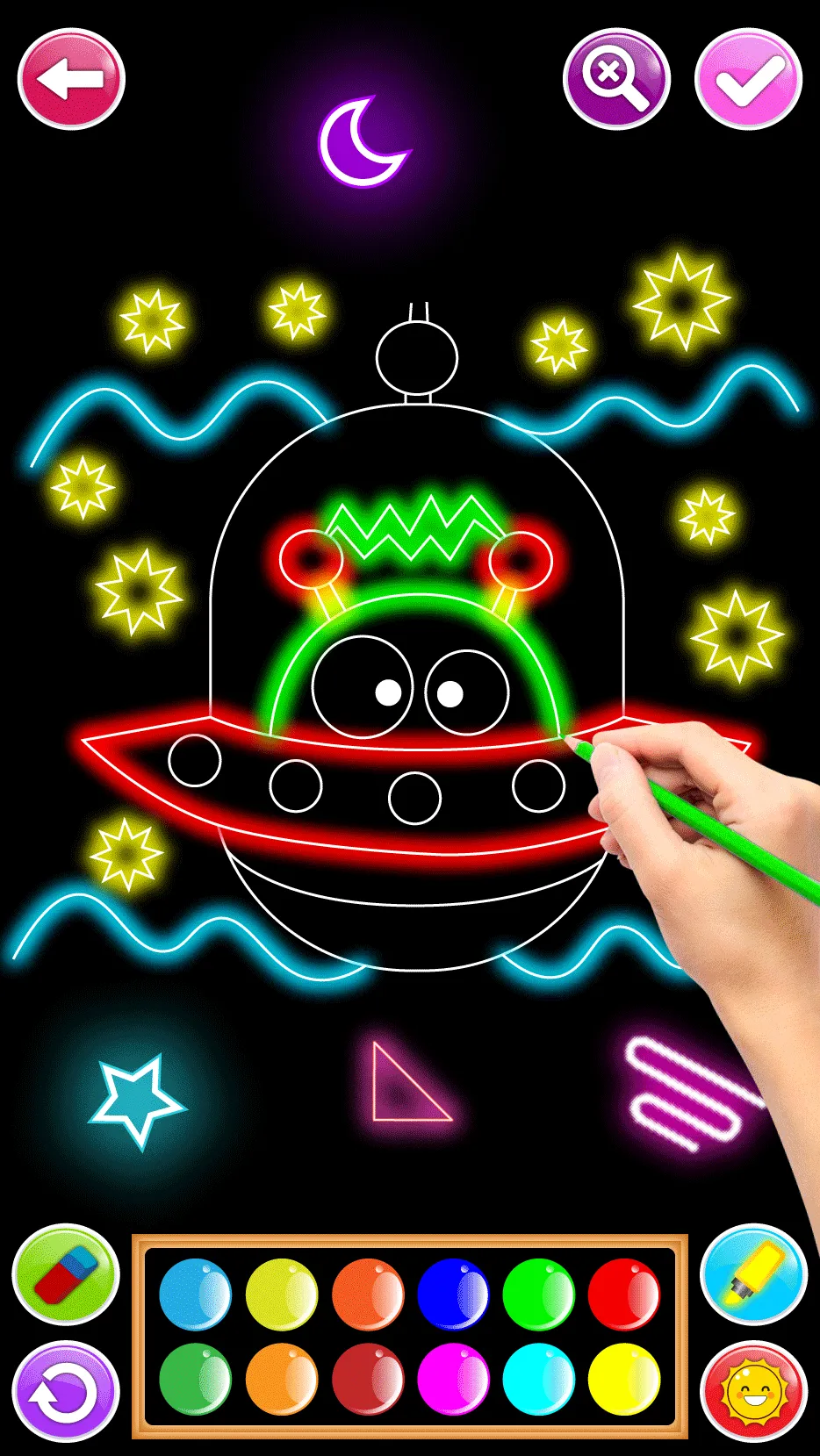 Learn To Draw Glow Numbers | Indus Appstore | Screenshot