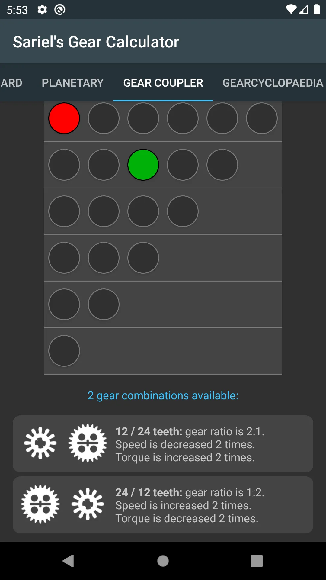 Sariel's Gear Calculator | Indus Appstore | Screenshot