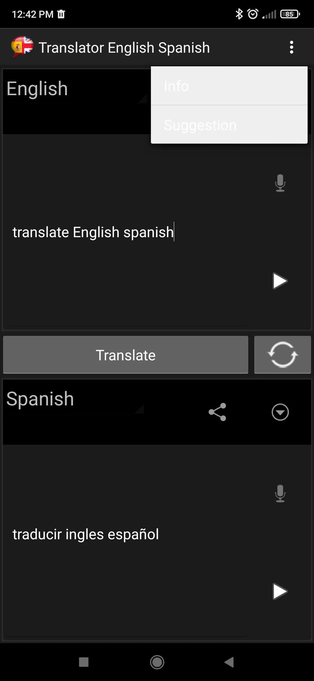 English to Spanish Translation | Indus Appstore | Screenshot