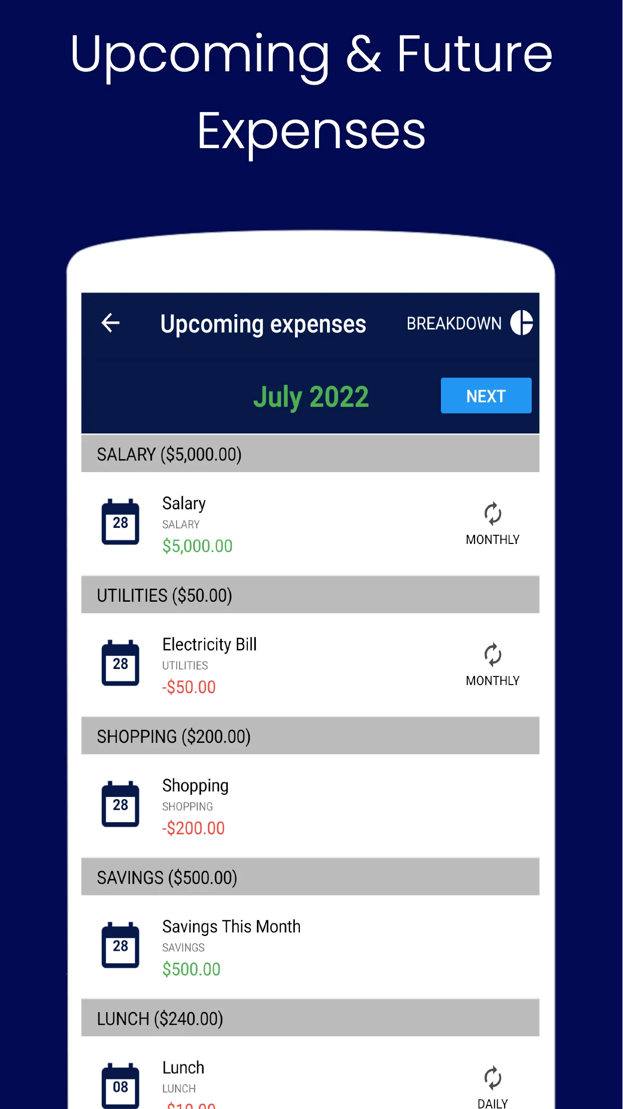 Simple Budget | Indus Appstore | Screenshot