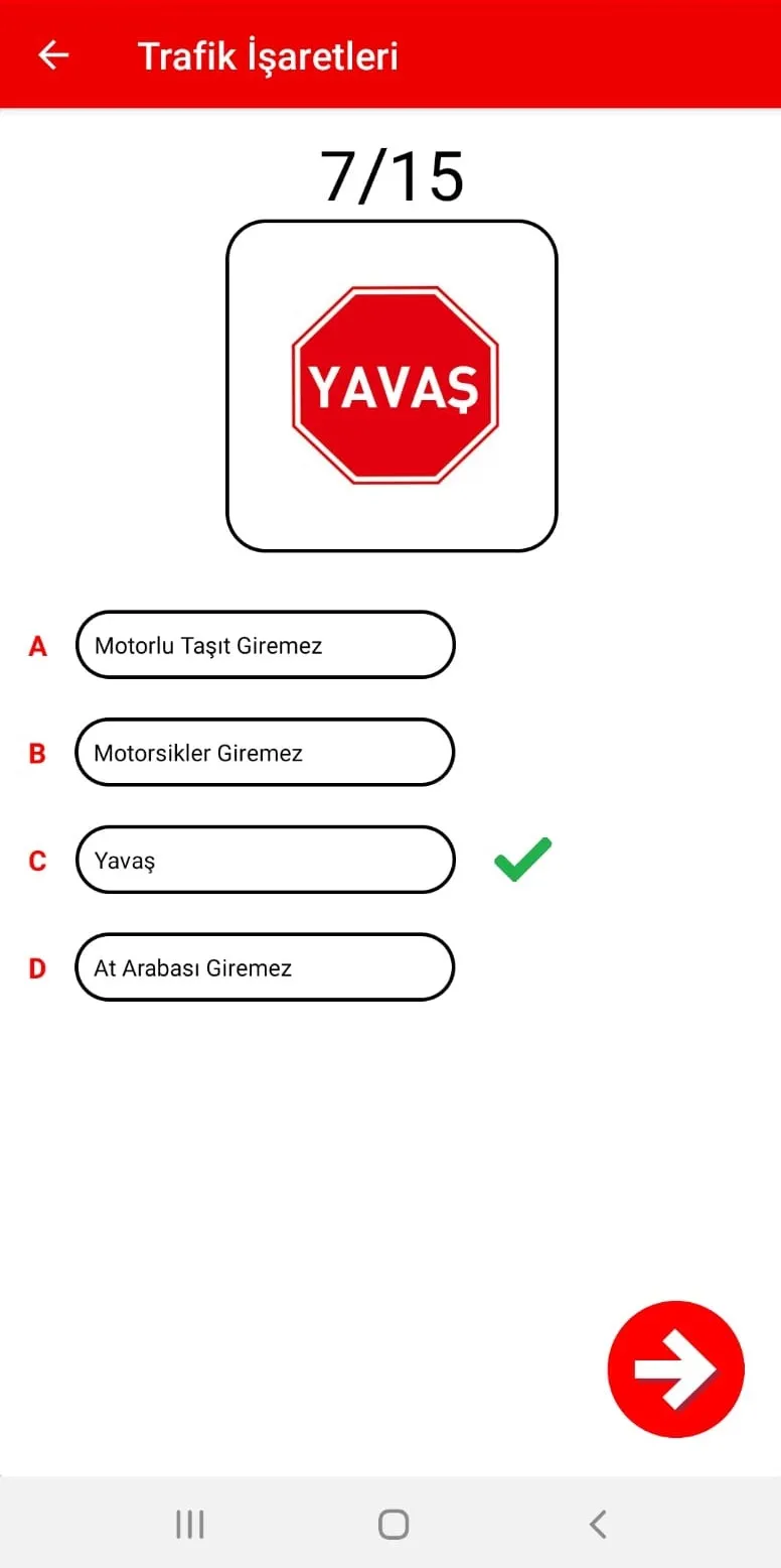 Trafik İşaretleri (Sınavlı) | Indus Appstore | Screenshot