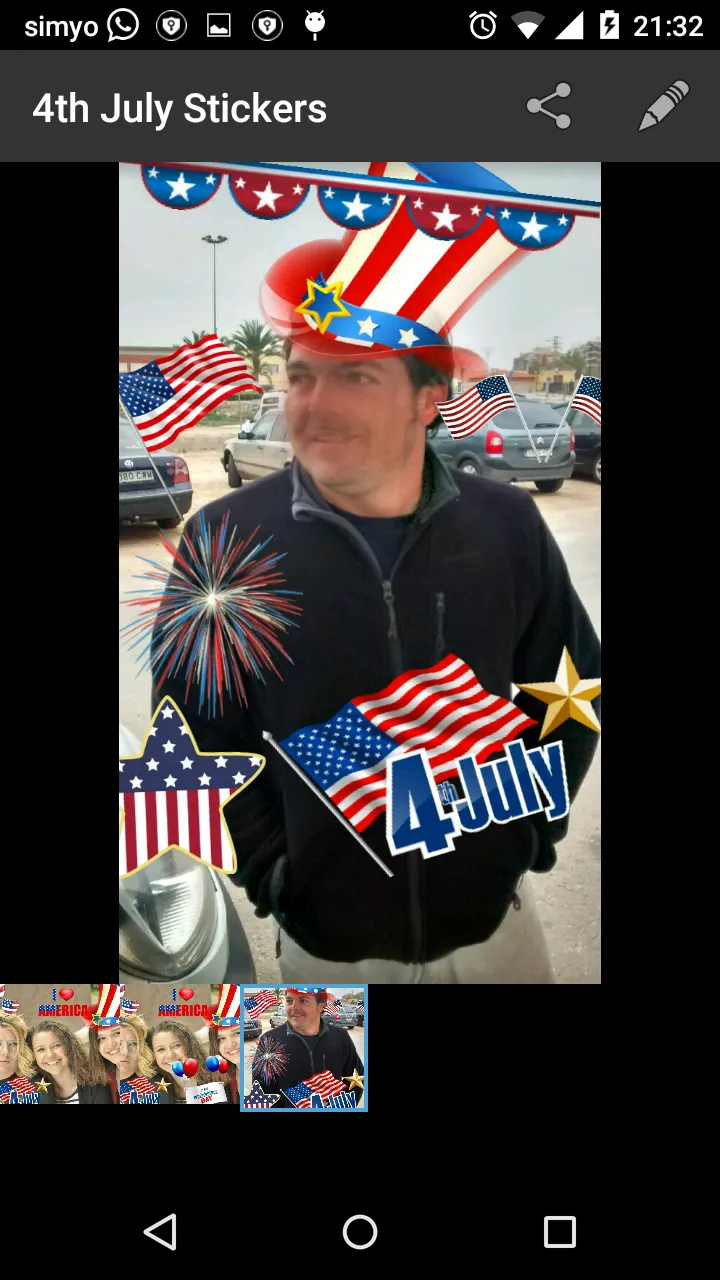 4th July photo stickers | Indus Appstore | Screenshot