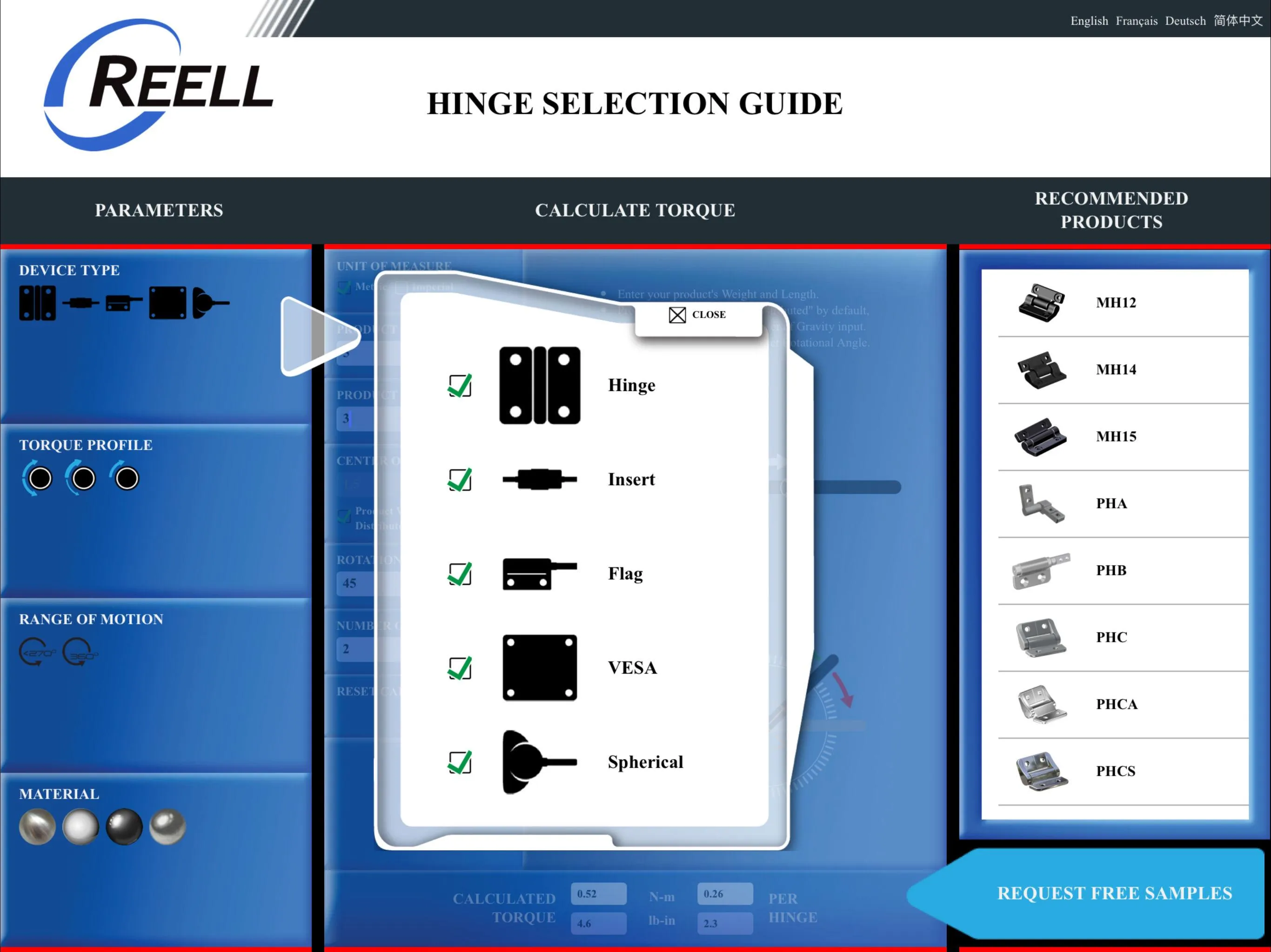 Reell Hinge Selection Guide | Indus Appstore | Screenshot