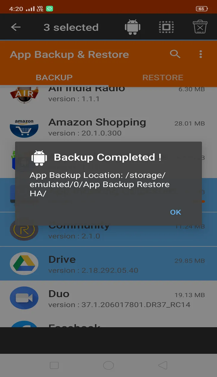 Backup & Restore App | Indus Appstore | Screenshot