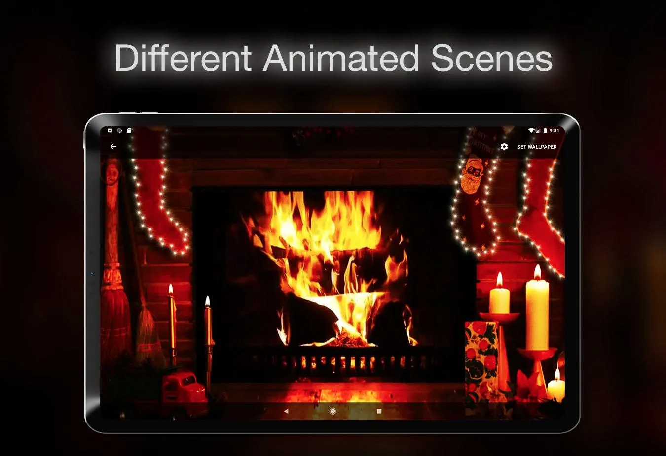 Xmas Fireplace Live Wallpaper | Indus Appstore | Screenshot