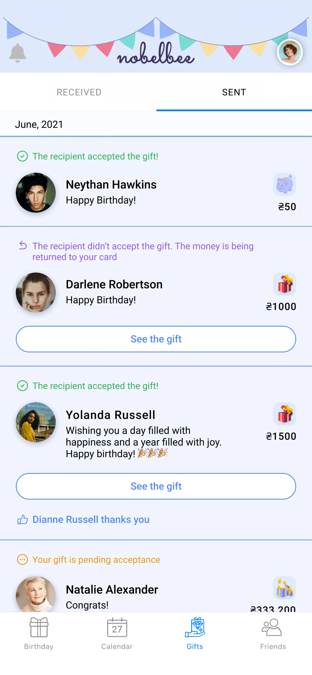 Nobelbee: Money Gifts & B’day  | Indus Appstore | Screenshot