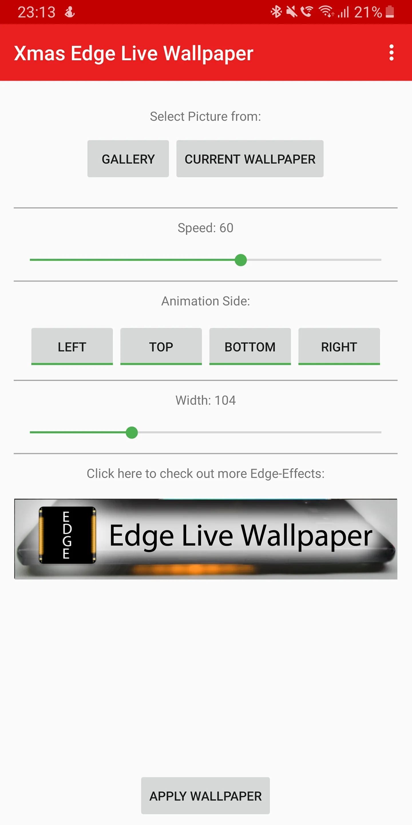 Xmas Edge Live Wallpaper | Indus Appstore | Screenshot