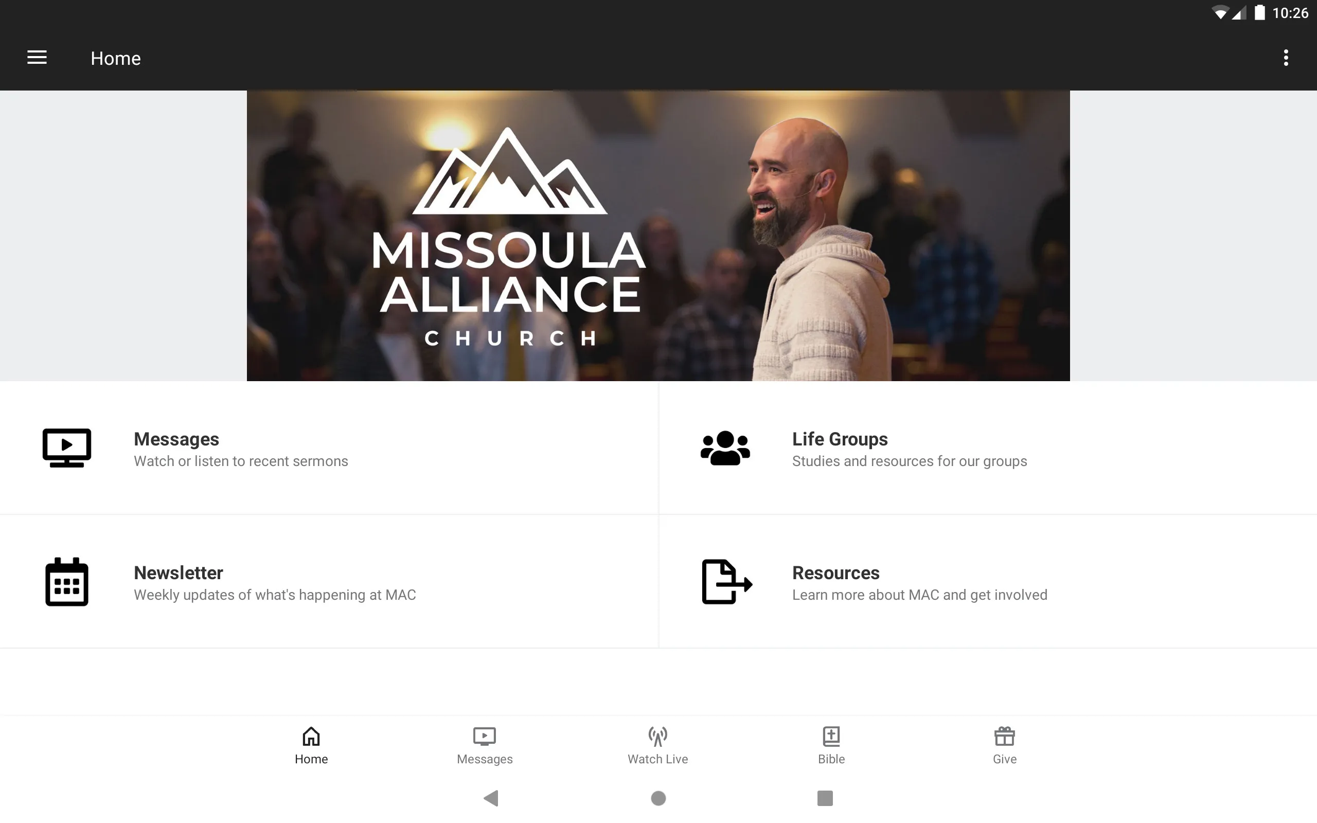 Missoula Alliance Church | Indus Appstore | Screenshot