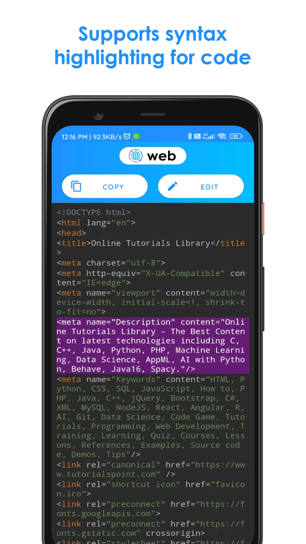 Website source code viewer | Indus Appstore | Screenshot