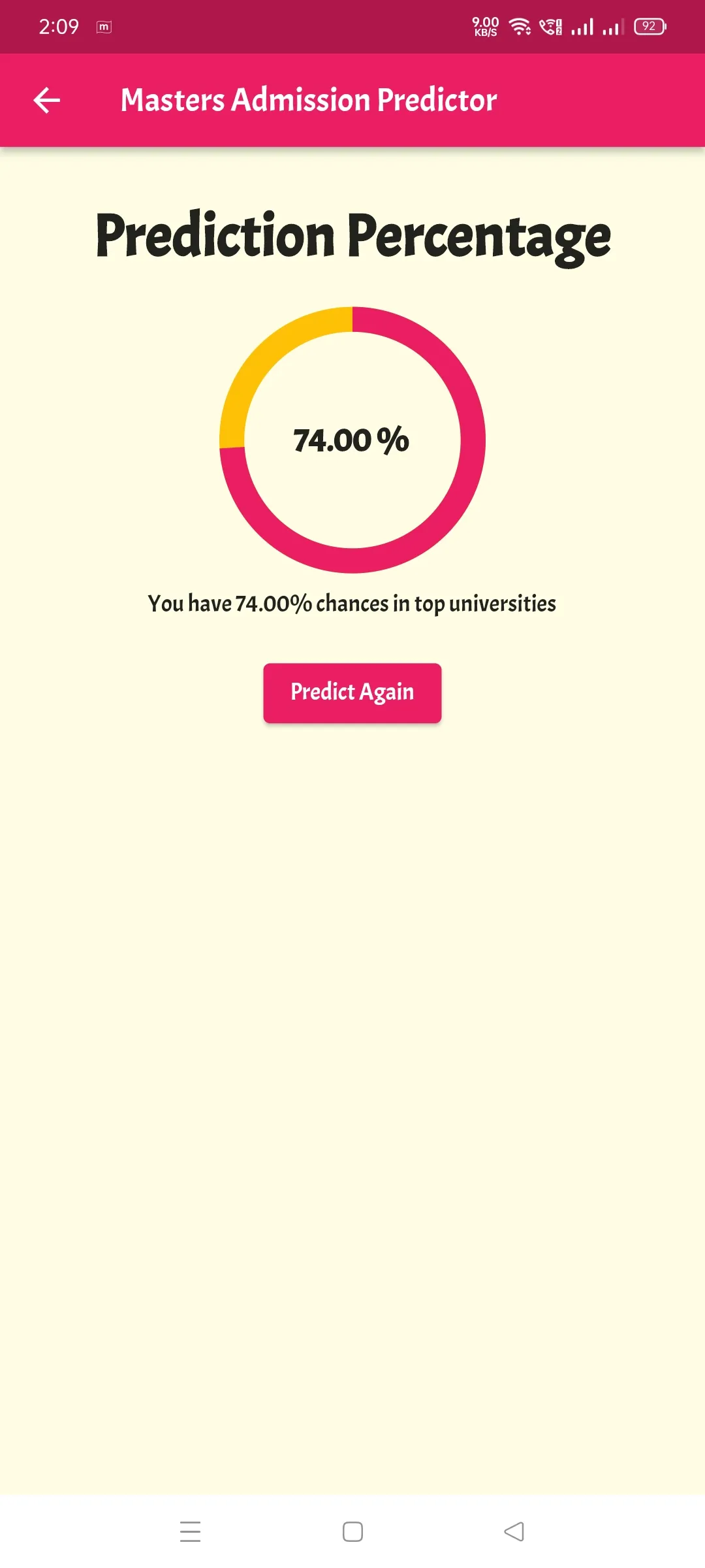 Masters Admission Predictor | Indus Appstore | Screenshot