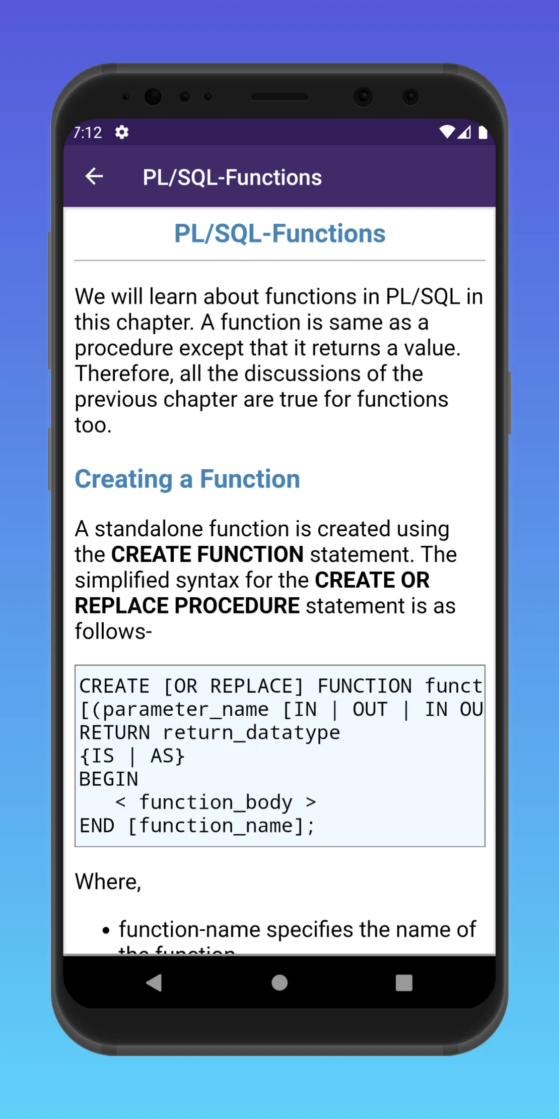 SQL and PL/SQL Tutorial | Indus Appstore | Screenshot