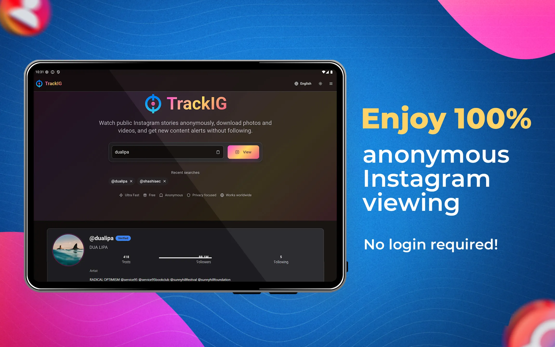 TrackIG | Indus Appstore | Screenshot