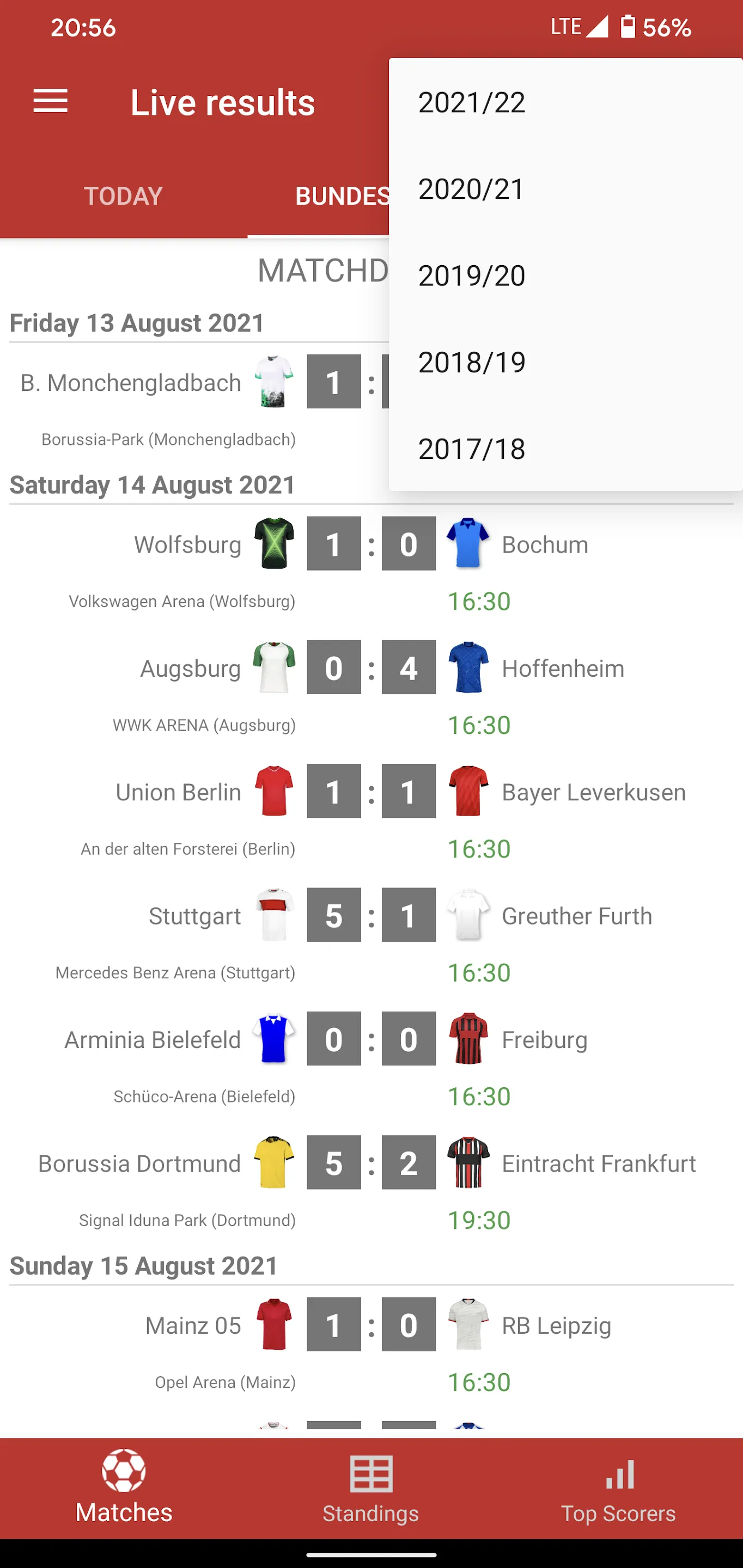 Live Scores for Bundesliga | Indus Appstore | Screenshot