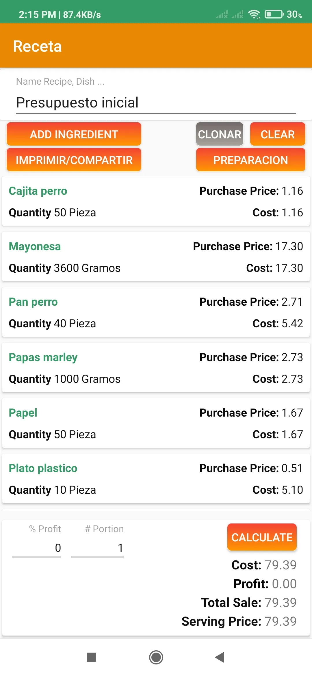 Cost Recipes | Indus Appstore | Screenshot